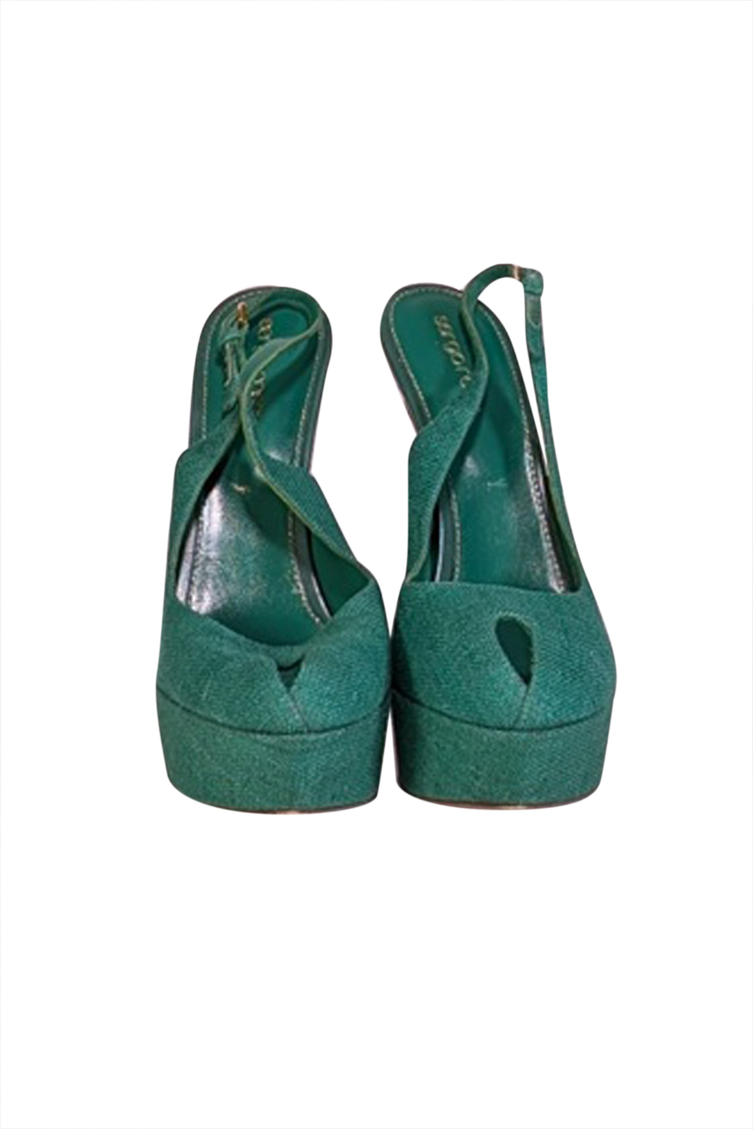 Sergio Rossi - Stunning Green Strappy Canvas Heels in Size 9.5