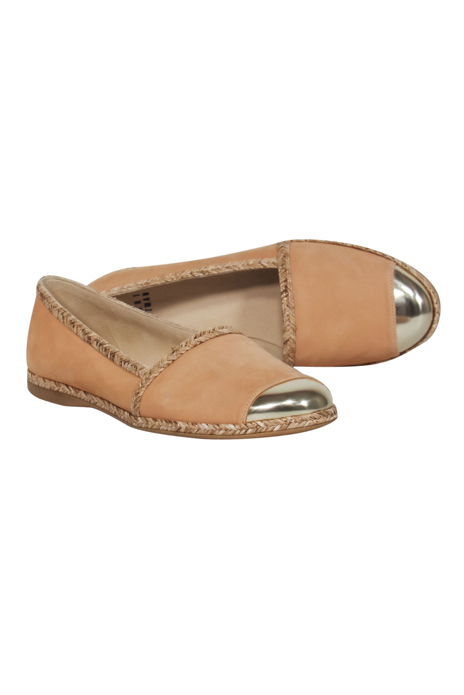 Stuart Weitzman Tan Suede Espadrille Flats: Shining Summer Style in Size 7