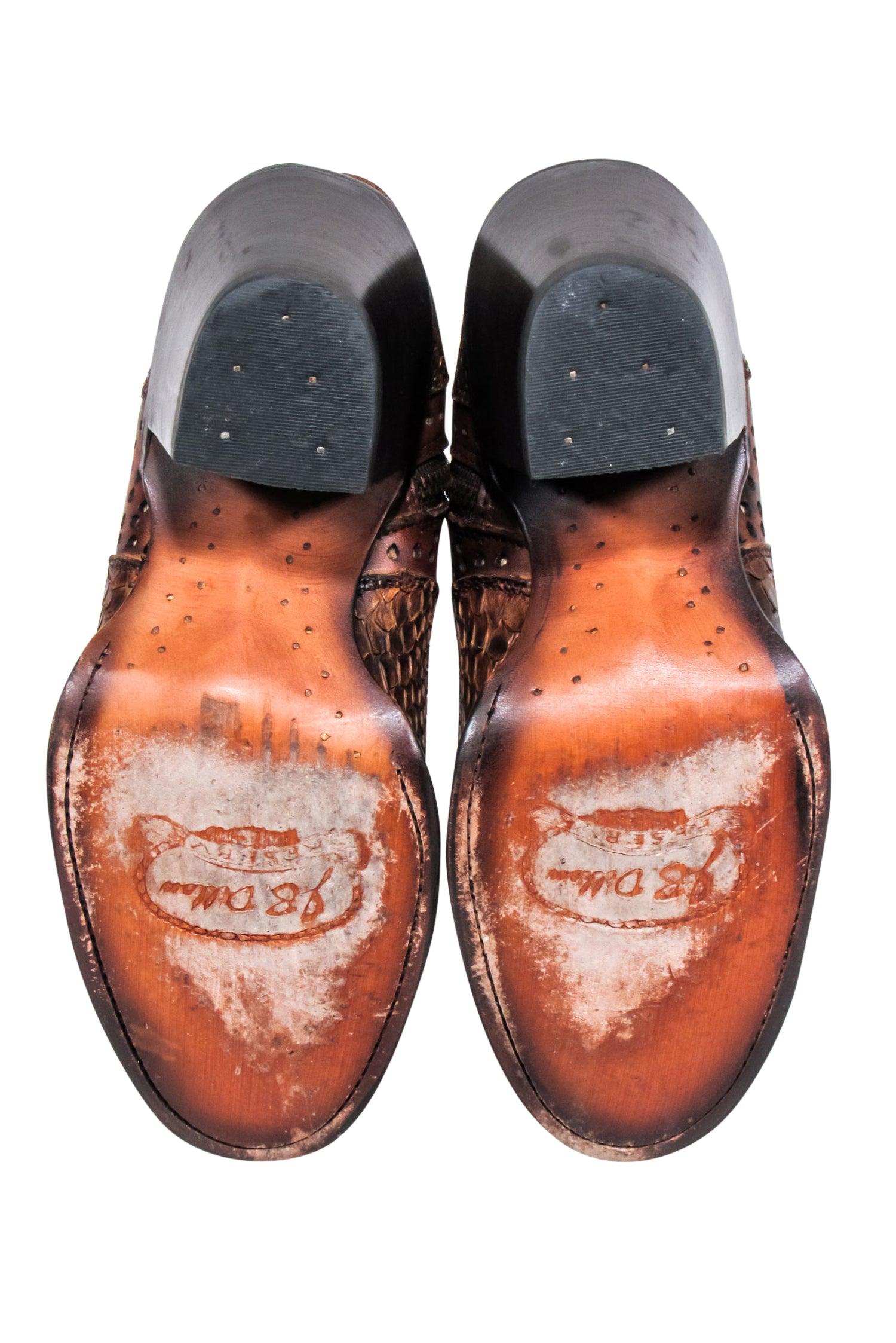 JB Dillion Tan & Brown Leather Short Boots - Size 7: Add Wild Flair to Your Fall!