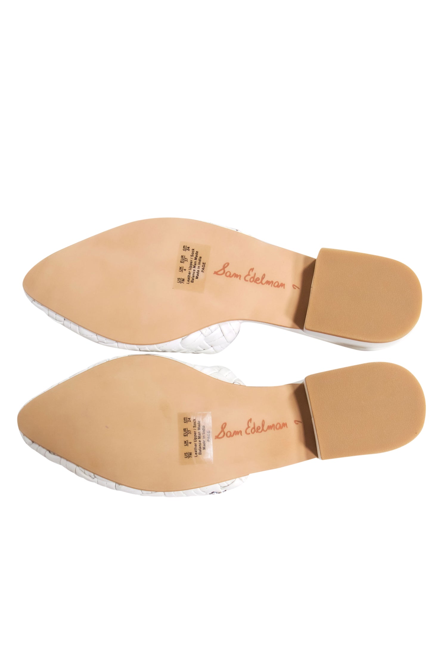 Sam Edelman's Stunning White Woven Leather Mules - Size 7