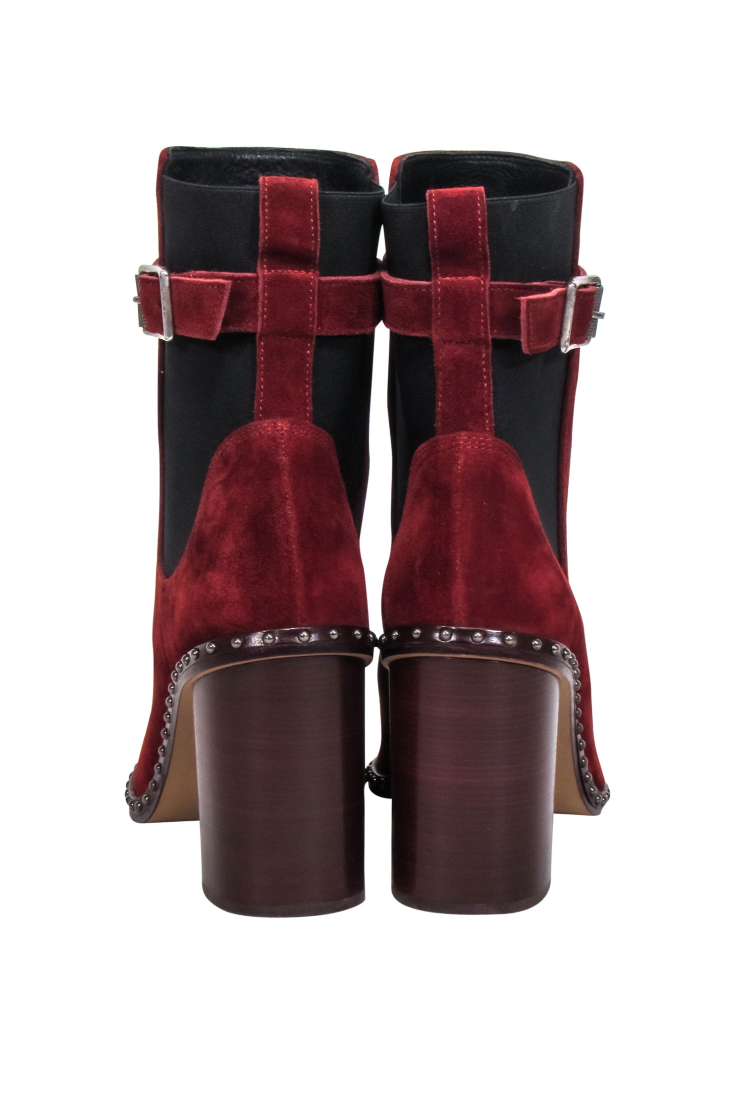 Rag & Bone Rust Red Studded Suede Short Boots - Size 8