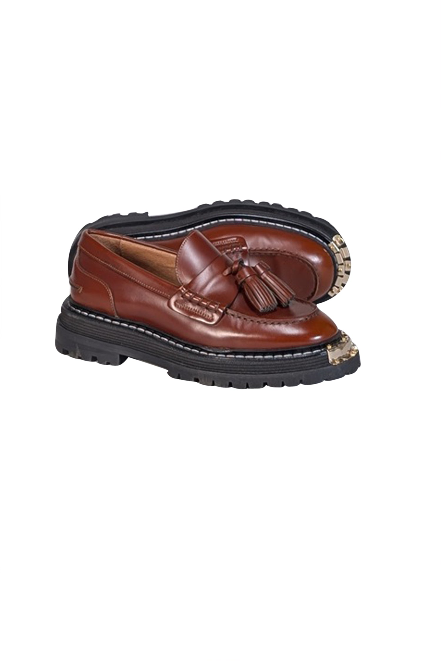 Sandro's Stunning Brown Leather Platform Loafers - Size 7