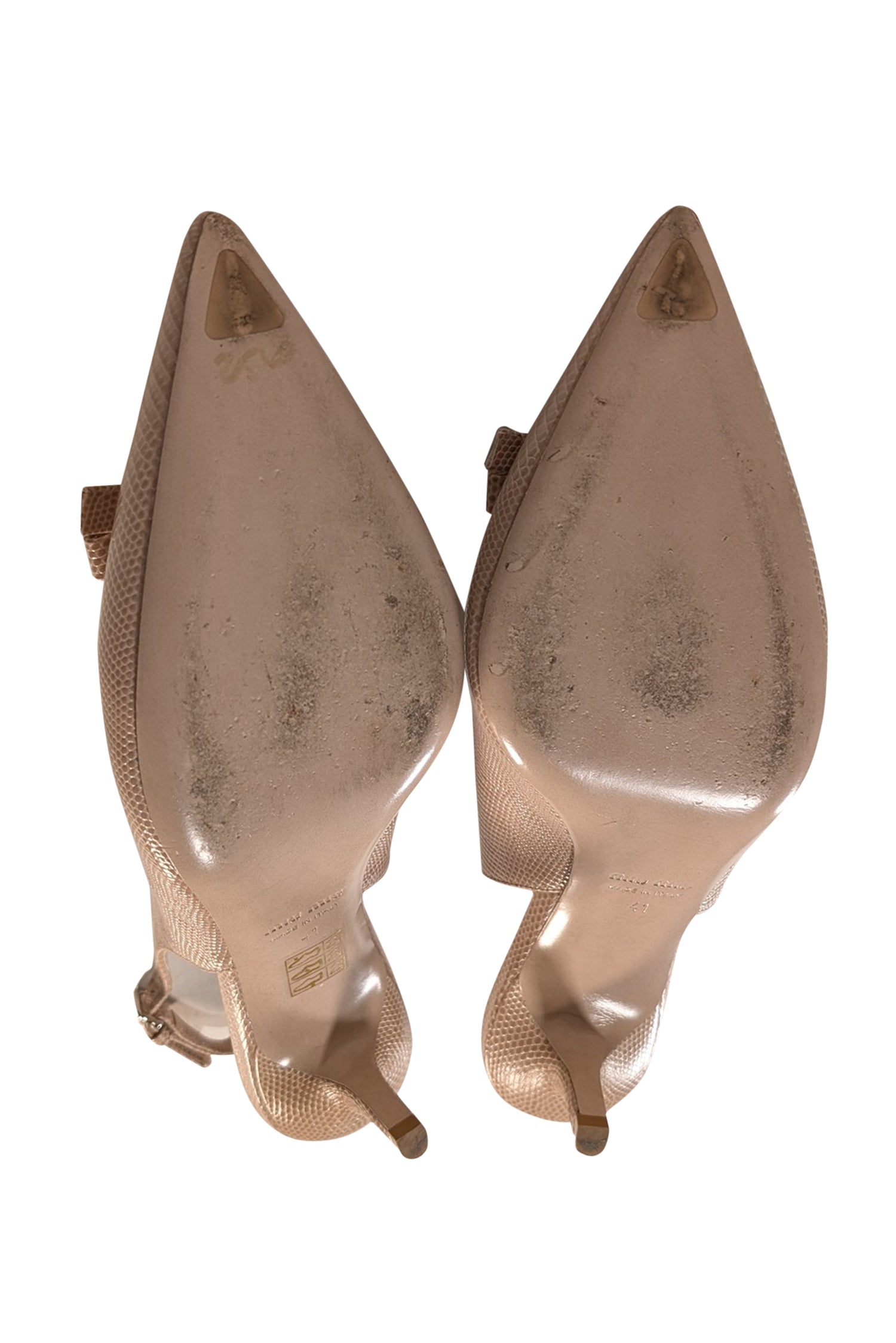 Miu Miu Beige Croc-Embossed Bow Toe Sling Back Heels - Size 11 - Glamour for Every Occasion