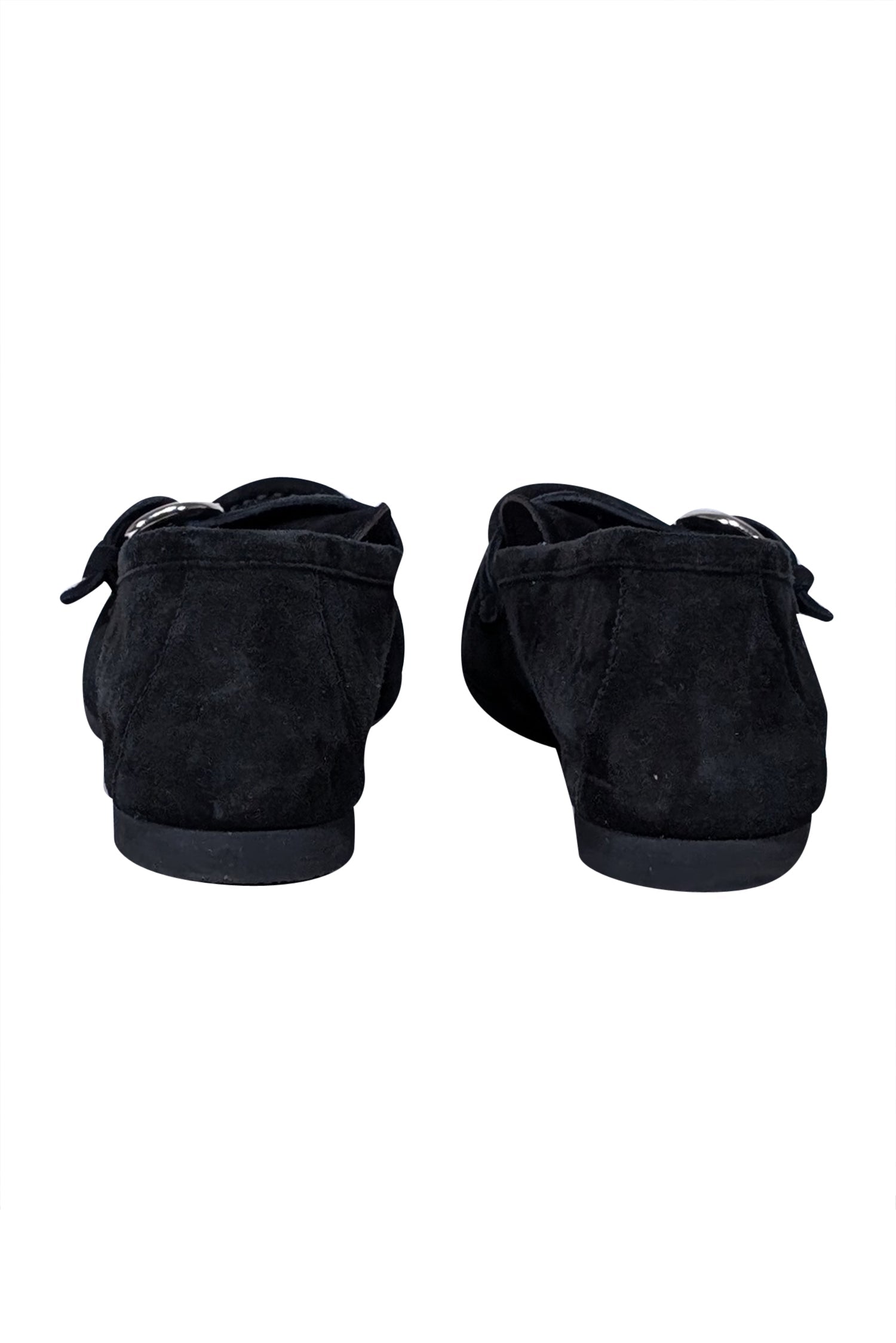 AGL Black Suede Buckle Front Flats - Size 9: Timeless Office Style