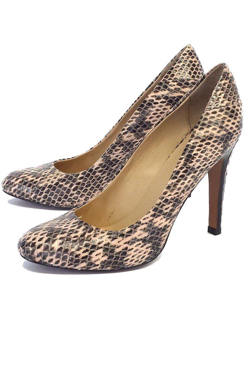 Pour La Victoire - Stunning Beige & Black Snakeskin Print Pumps in Size 9