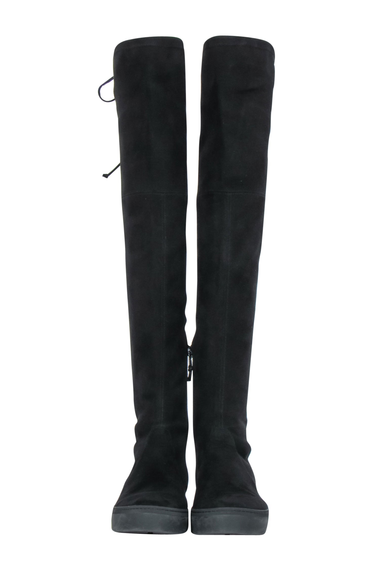 Stuart Weitzman's Playtime Black Suede Over-the-Knee Platform Boots - Size 7