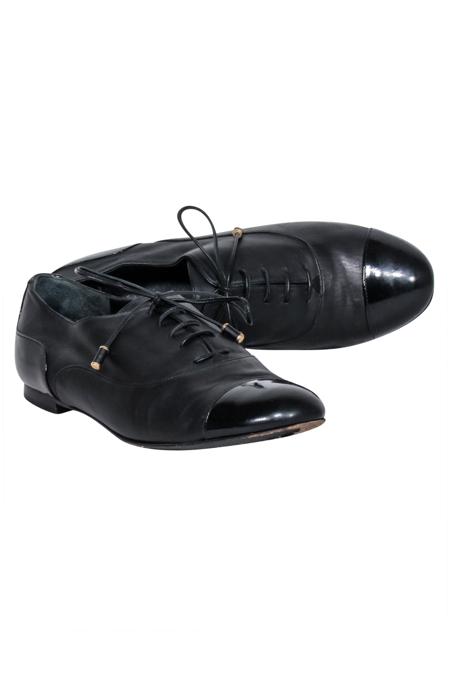 Moschino Cheap & Chic Black Leather Oxford Shoes - Size 8.5