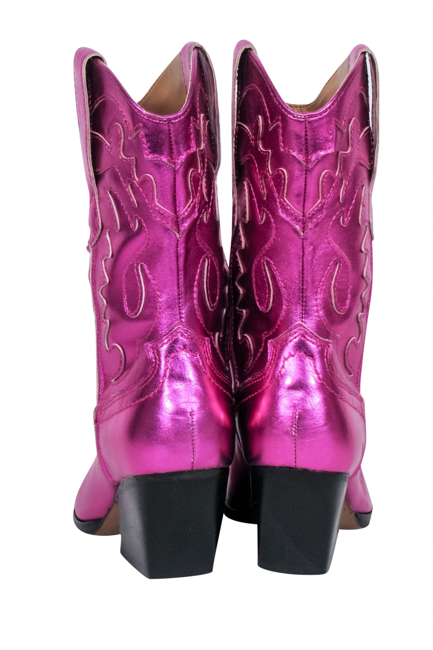 Dolce Vita Metallic Pink Western Short Boots - Size 7.5 - Sparkle at the Rodeo!