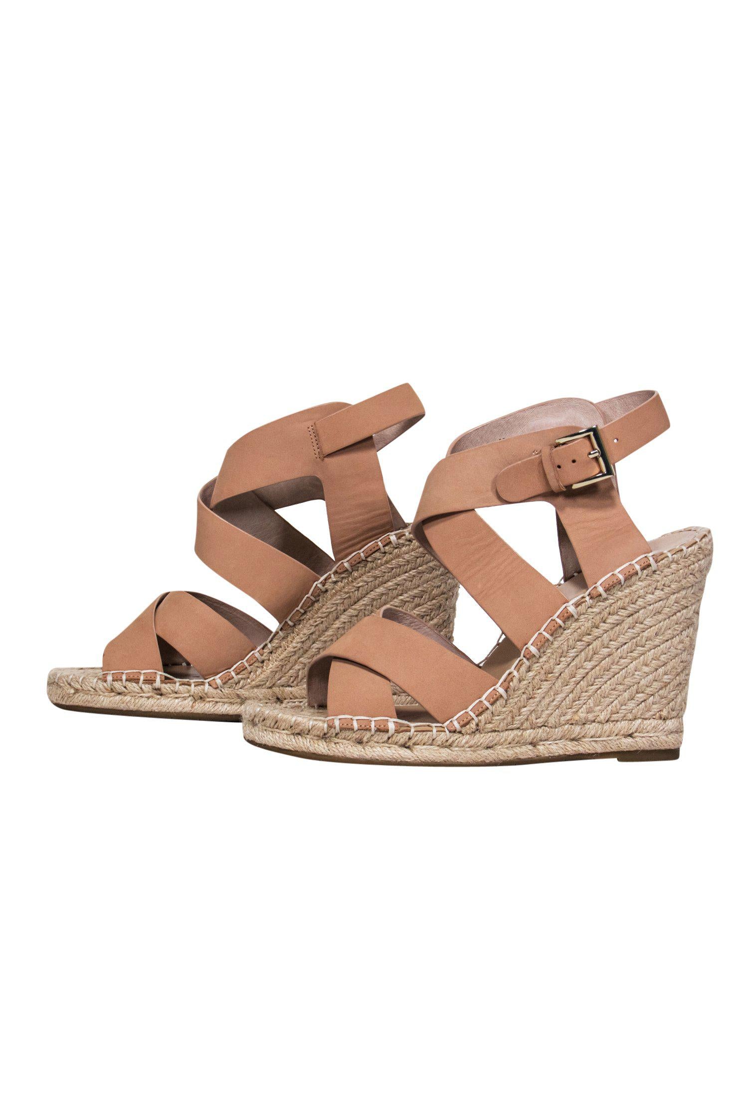 Joie's Beige Leather Strappy Espadrille Wedges - Size 9: Your Tropical Getaway Essential