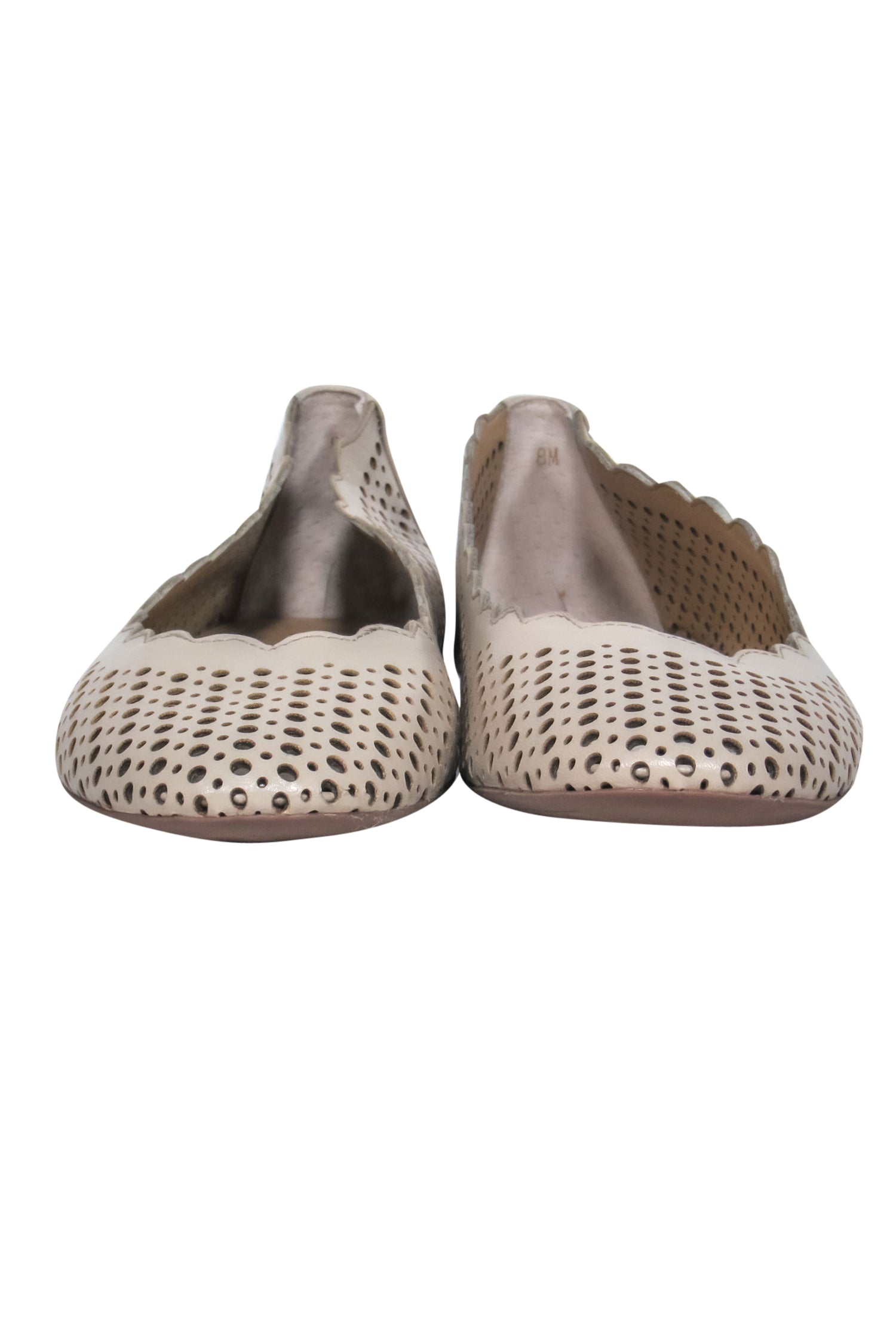 Neiman Marcus Taupe Pinhole Laser Cut Leather Ballet Flats - Size 8: Elevate Your Style!
