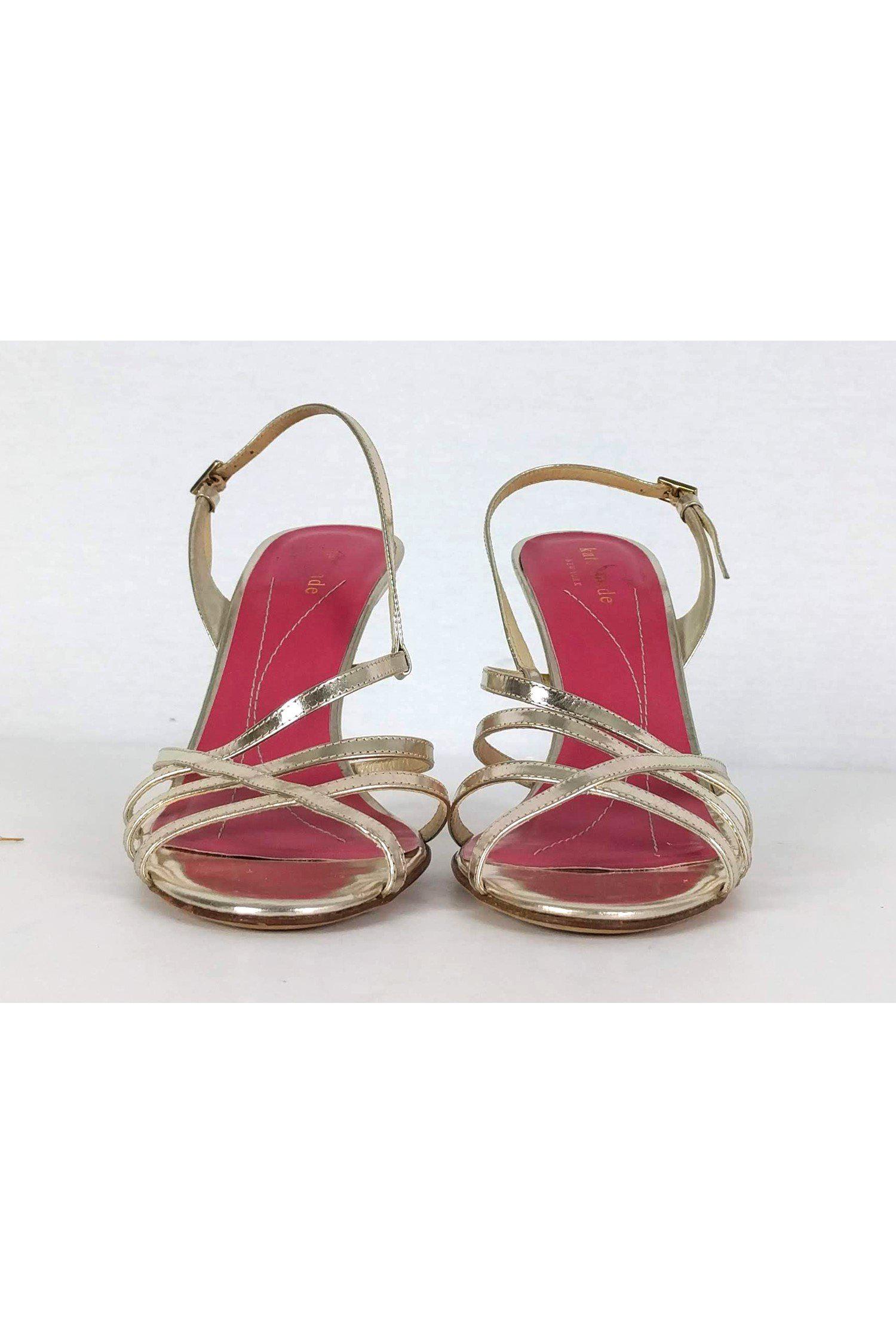 Kate Spade Shimmering Gold Strappy Heels - Size 8