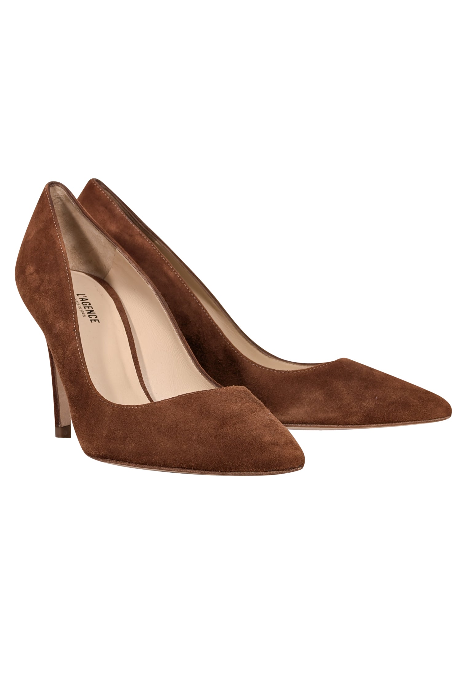 L'Agence Chestnut Tan Suede Pointed Toe Heels - Size 8.5 - Fall Fashion Must-Have