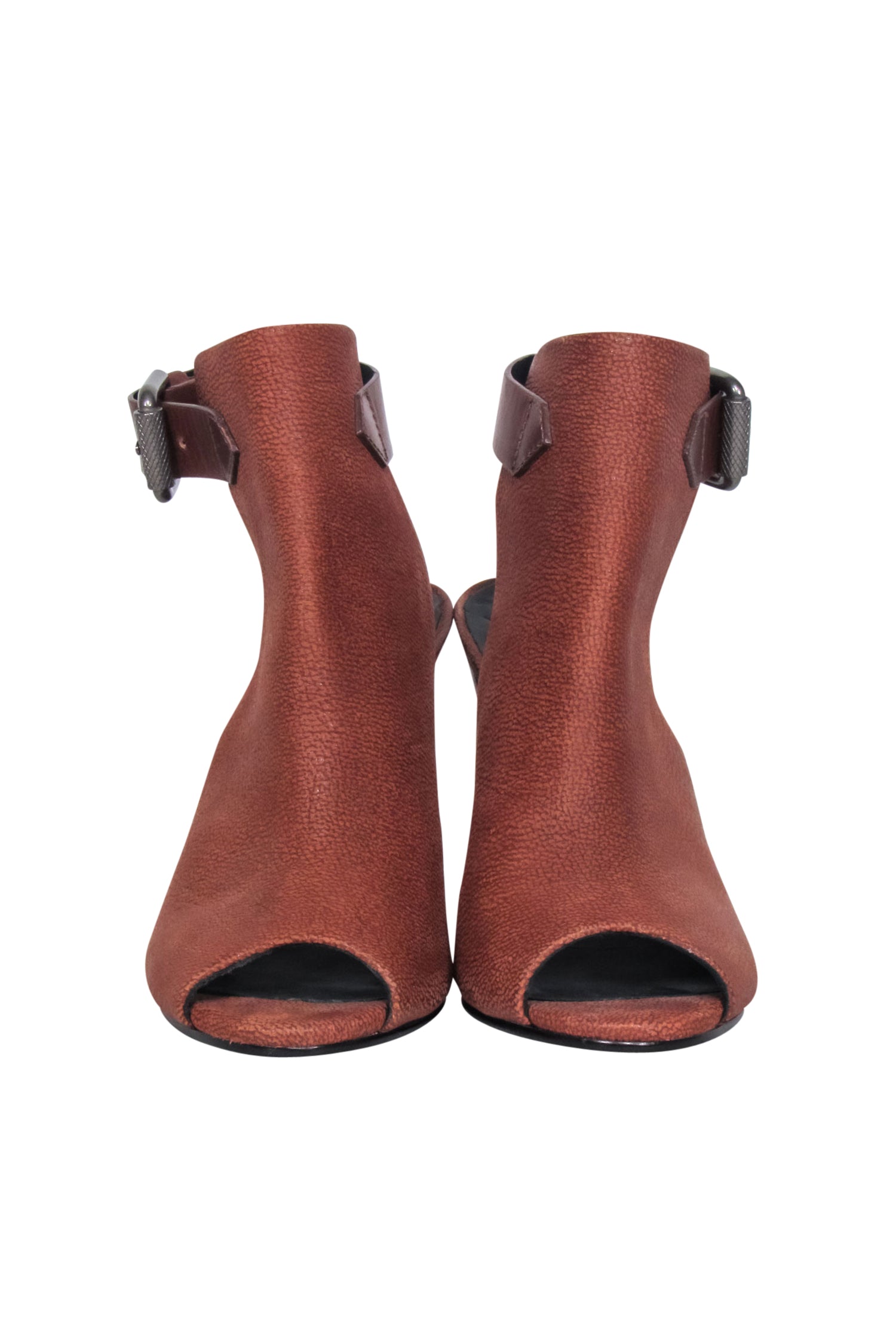 All Saints Tan Leather Peep Toe Short Boots - Size 6: Fall Fashion Must-Have