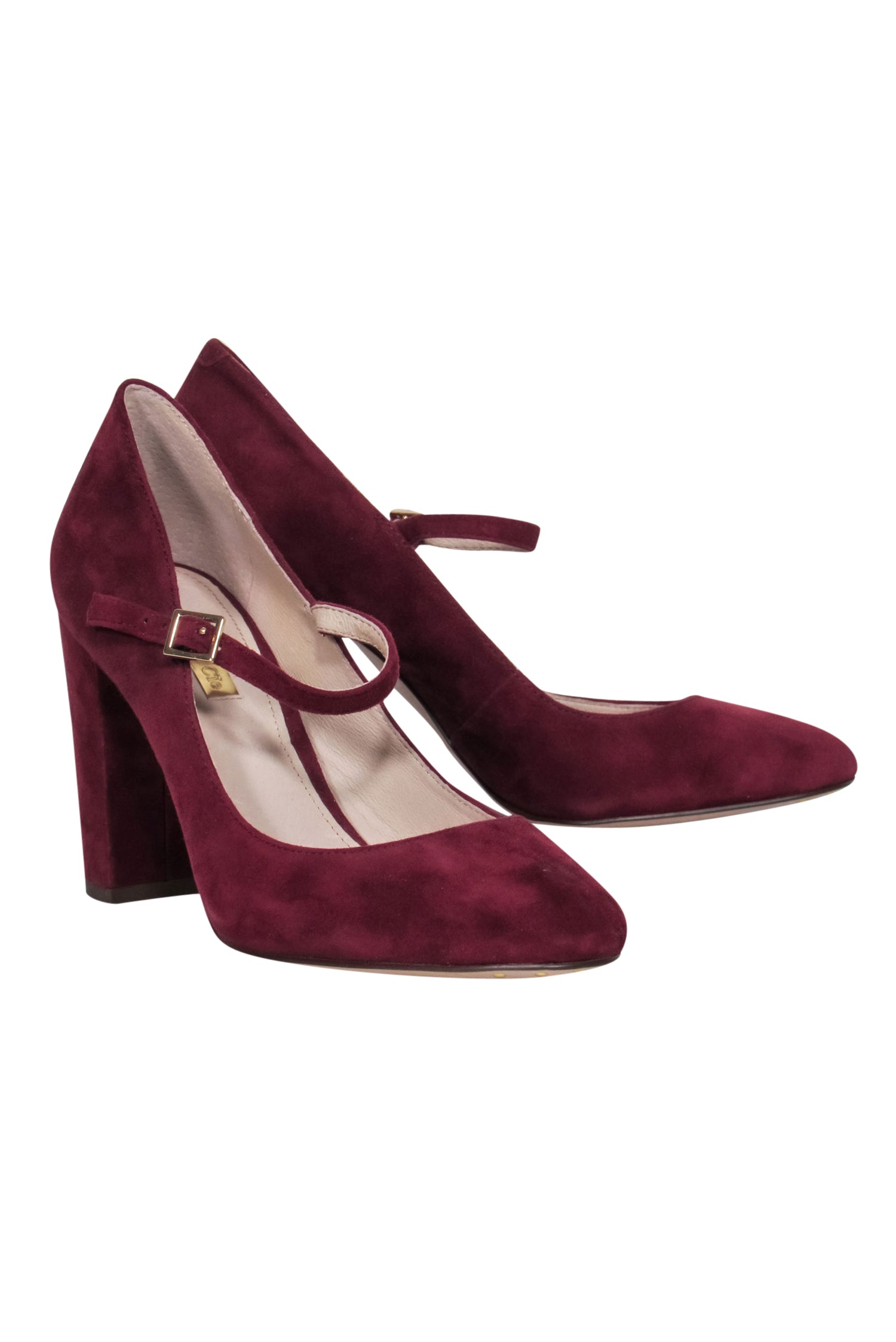 Louise et Cie - Stunning Oxblood Suede Mary Jane Block Heels in Size 7