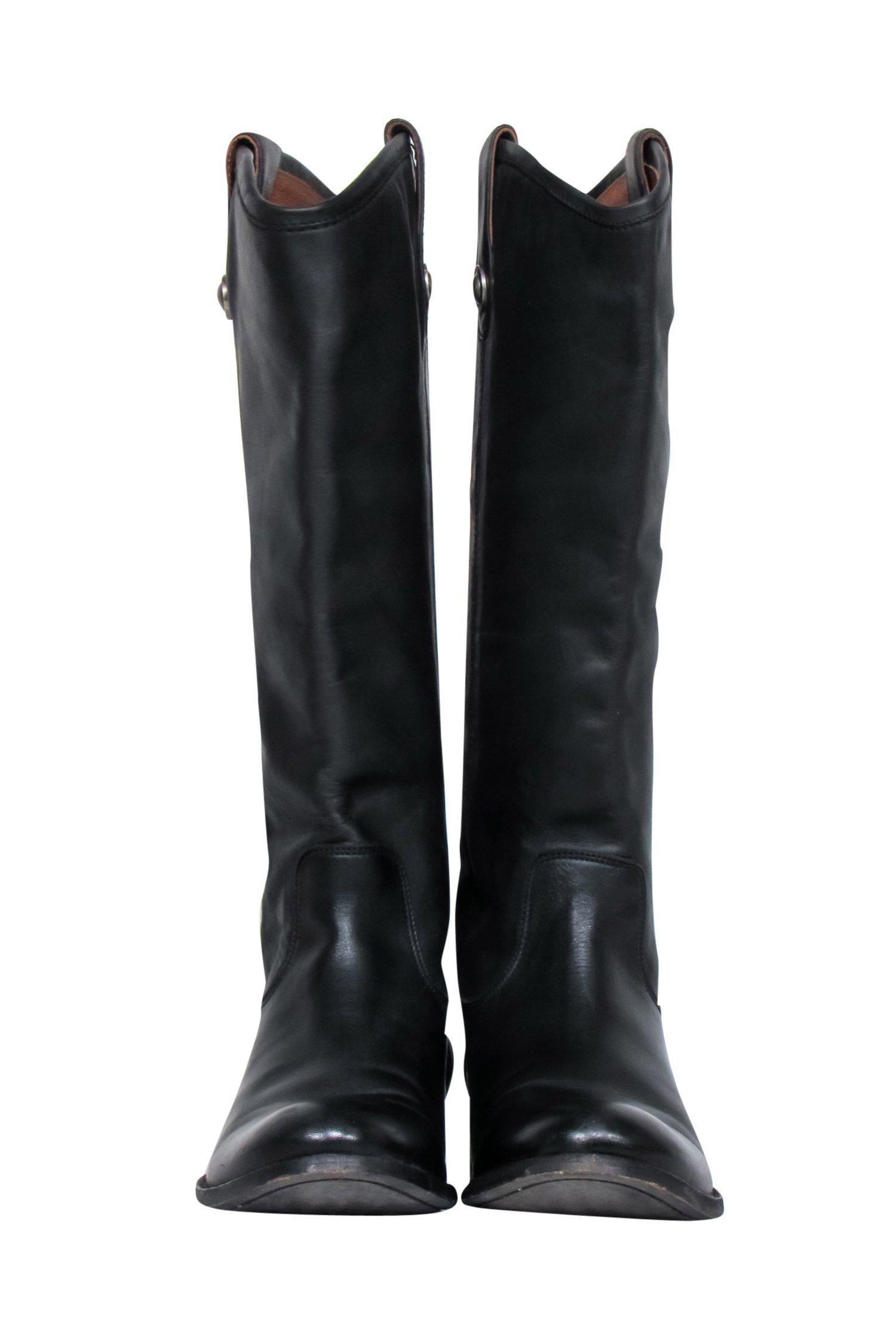 Frye's Stunning Black Leather Knee-High Riding Boots - Size 8.5