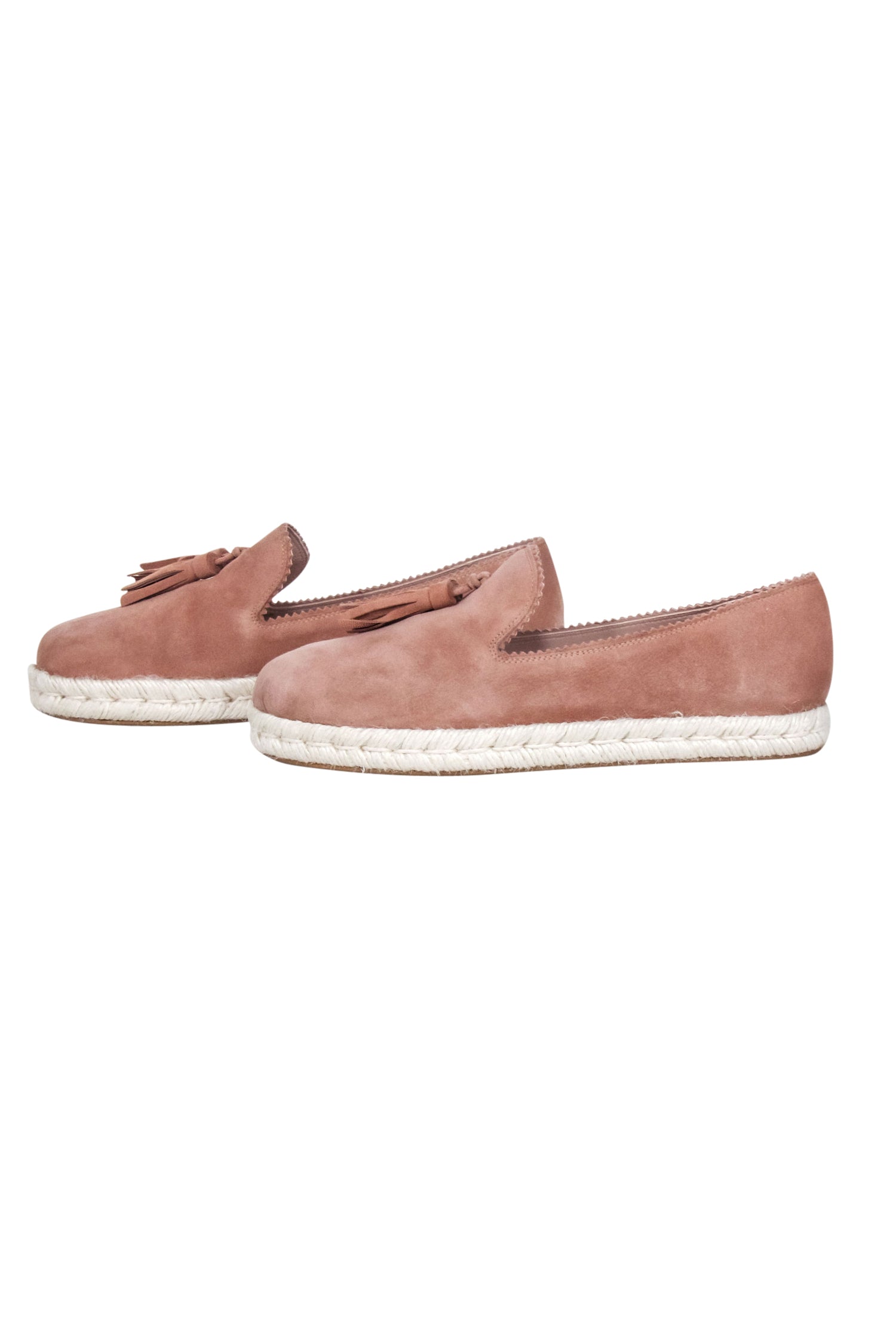 Stuart Weitzman Pink Suede Fringe Flats - Size 7.5: Summer Chic!