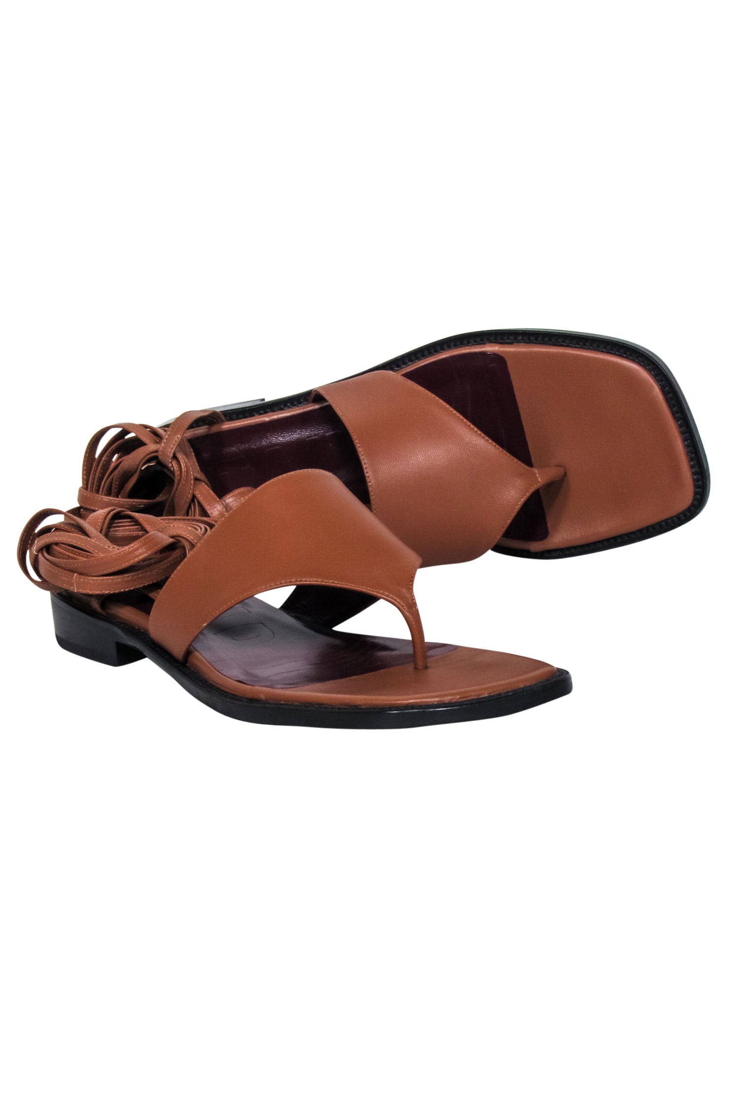 Staud Tan Square Toe Strappy Sandals - Size 9 - Ideal for Summer Adventures