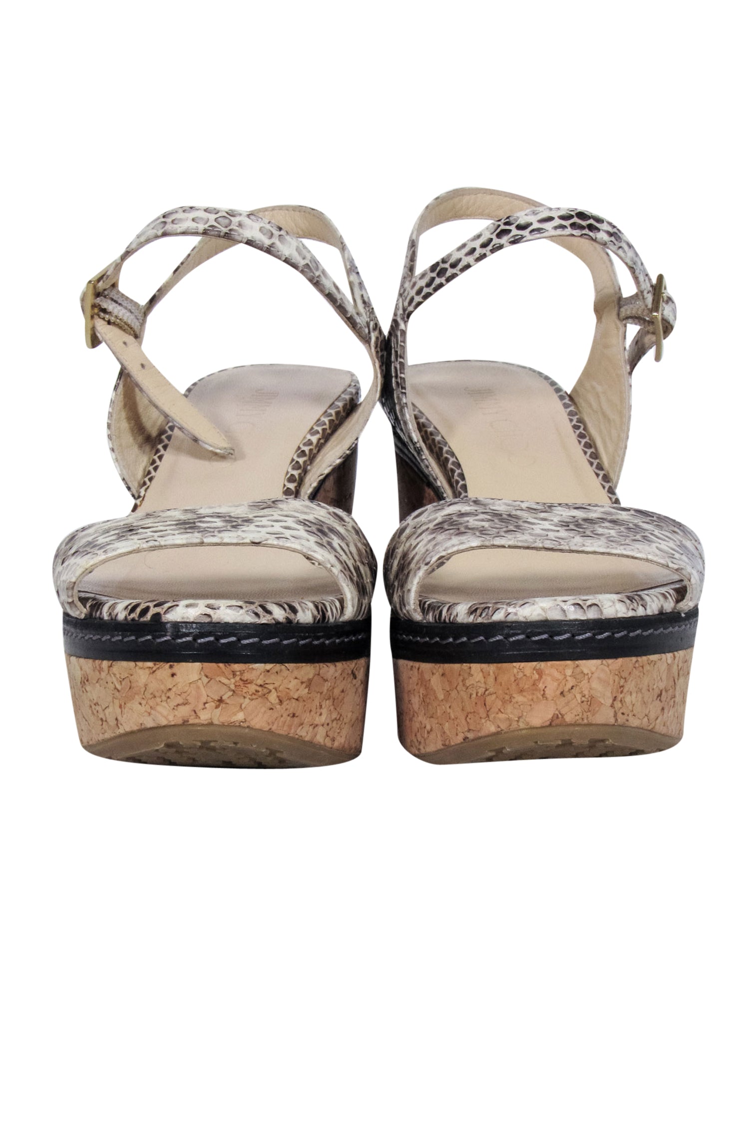 Jimmy Choo Snake-Embossed Open-Toe Strappy Sandals - Size 6: Chic Summer Must-Haves!