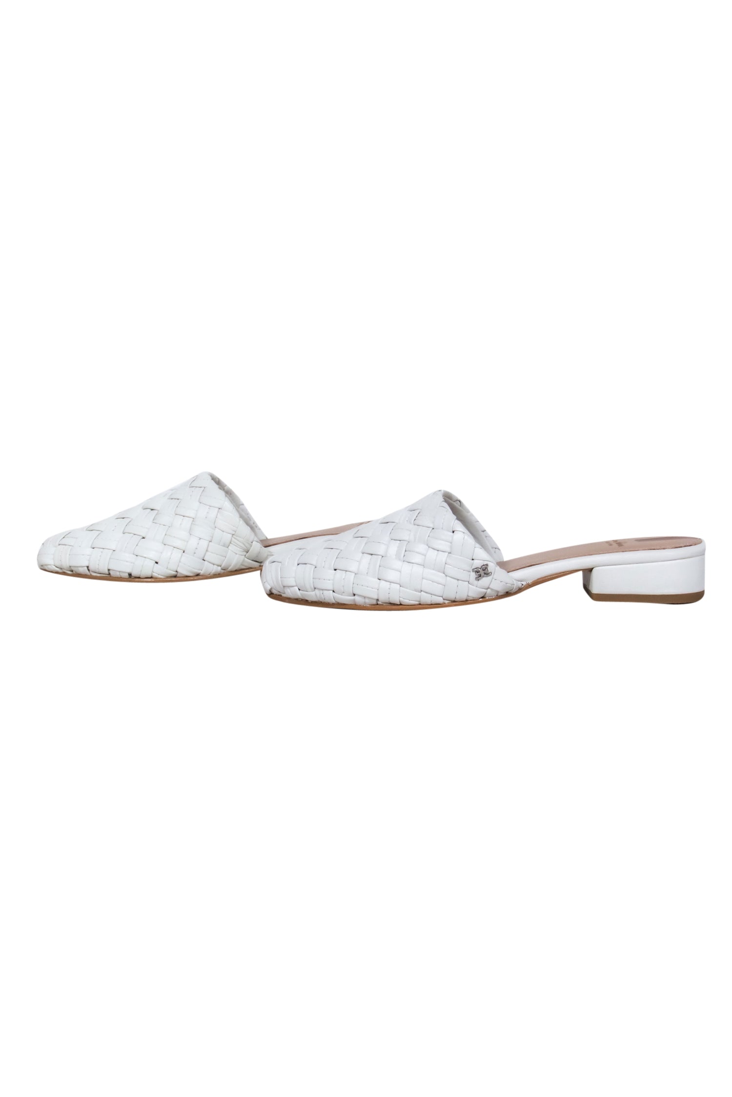 Sam Edelman's Stunning White Woven Leather Mules - Size 7