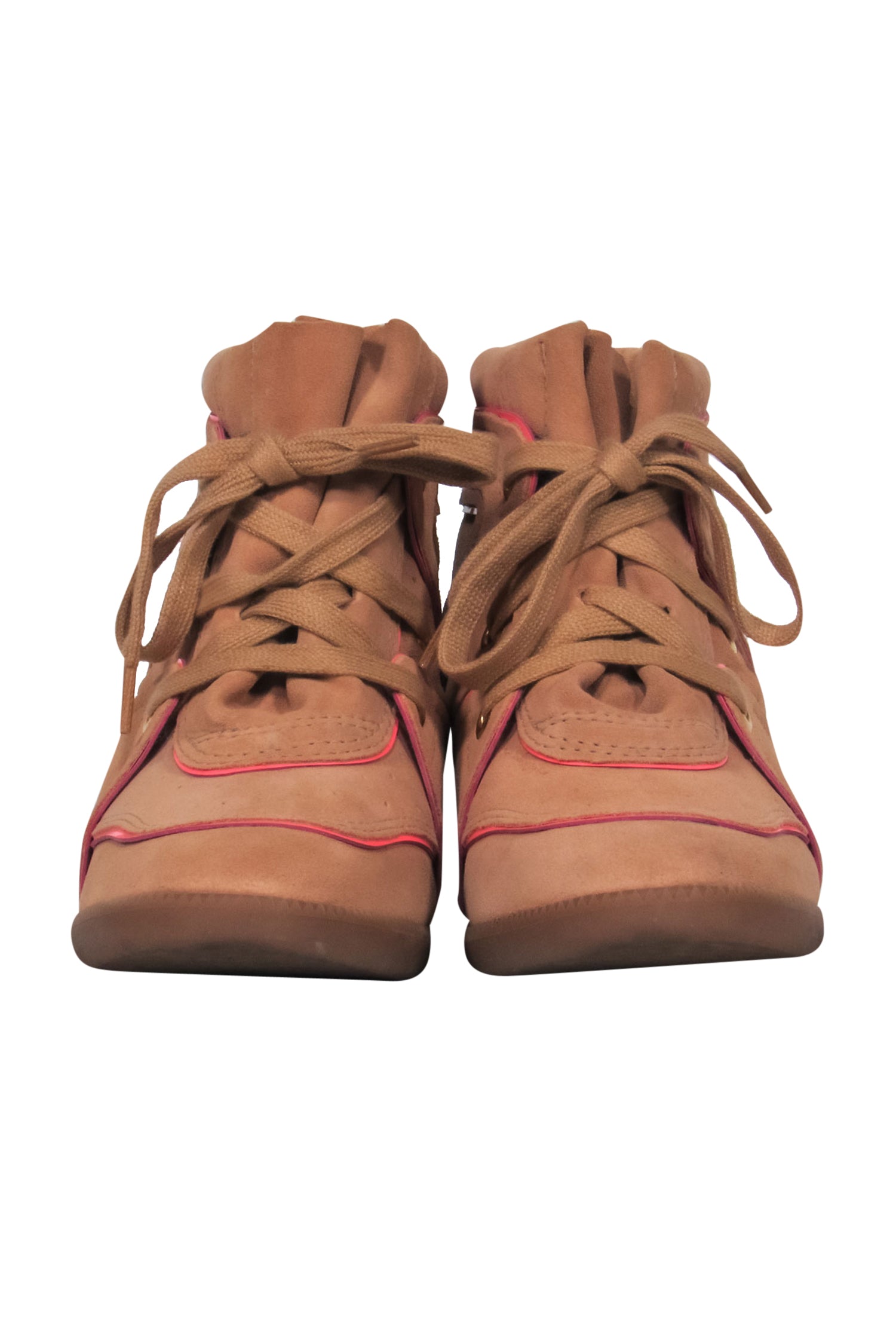 Schutz Tan Saint Bridget Suede High-Top Sneakers - Size 9, Trendy Footwear!