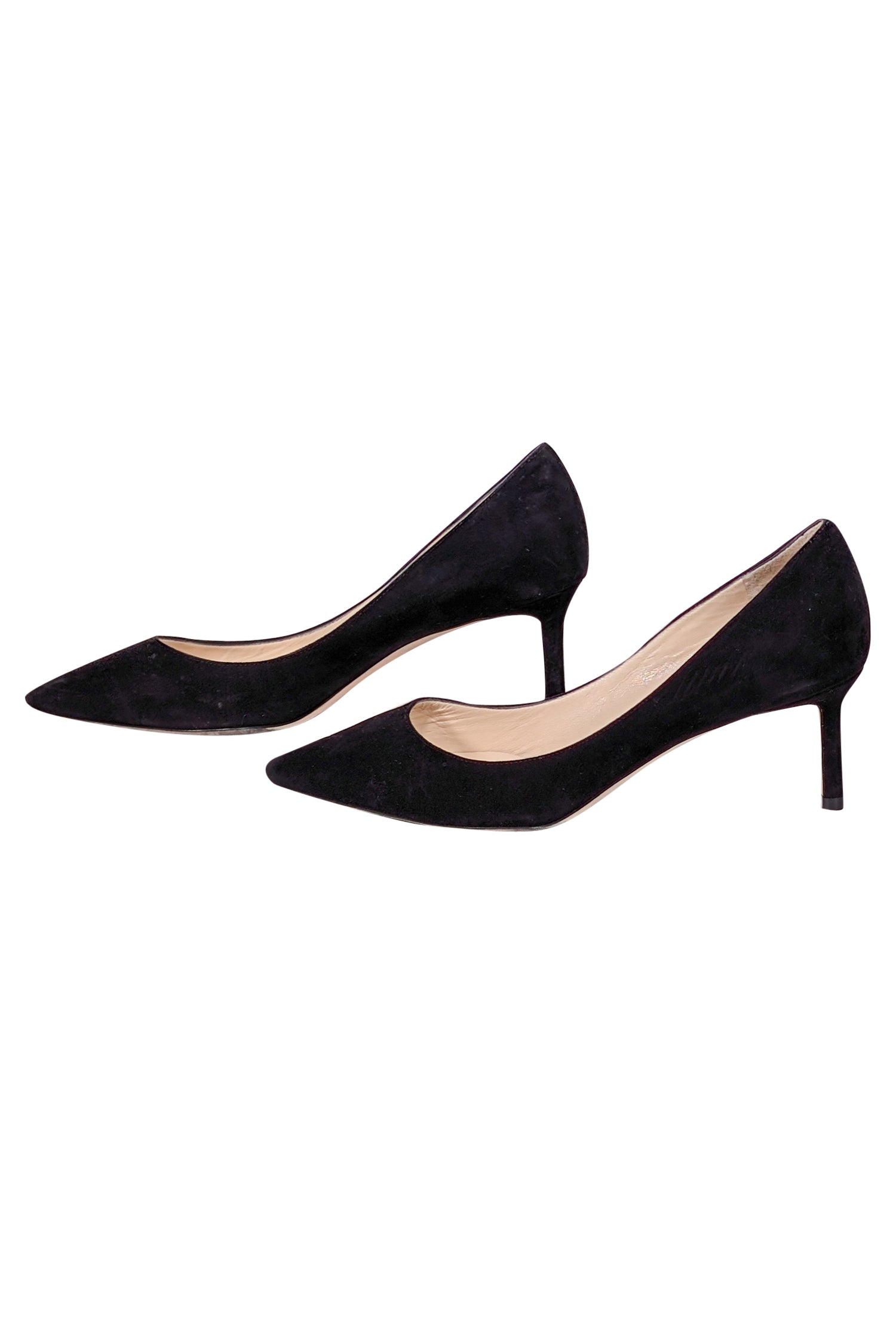Jimmy Choo Black Suede Pointed Toe Pumps - Size 7 - Stylish Office Essential