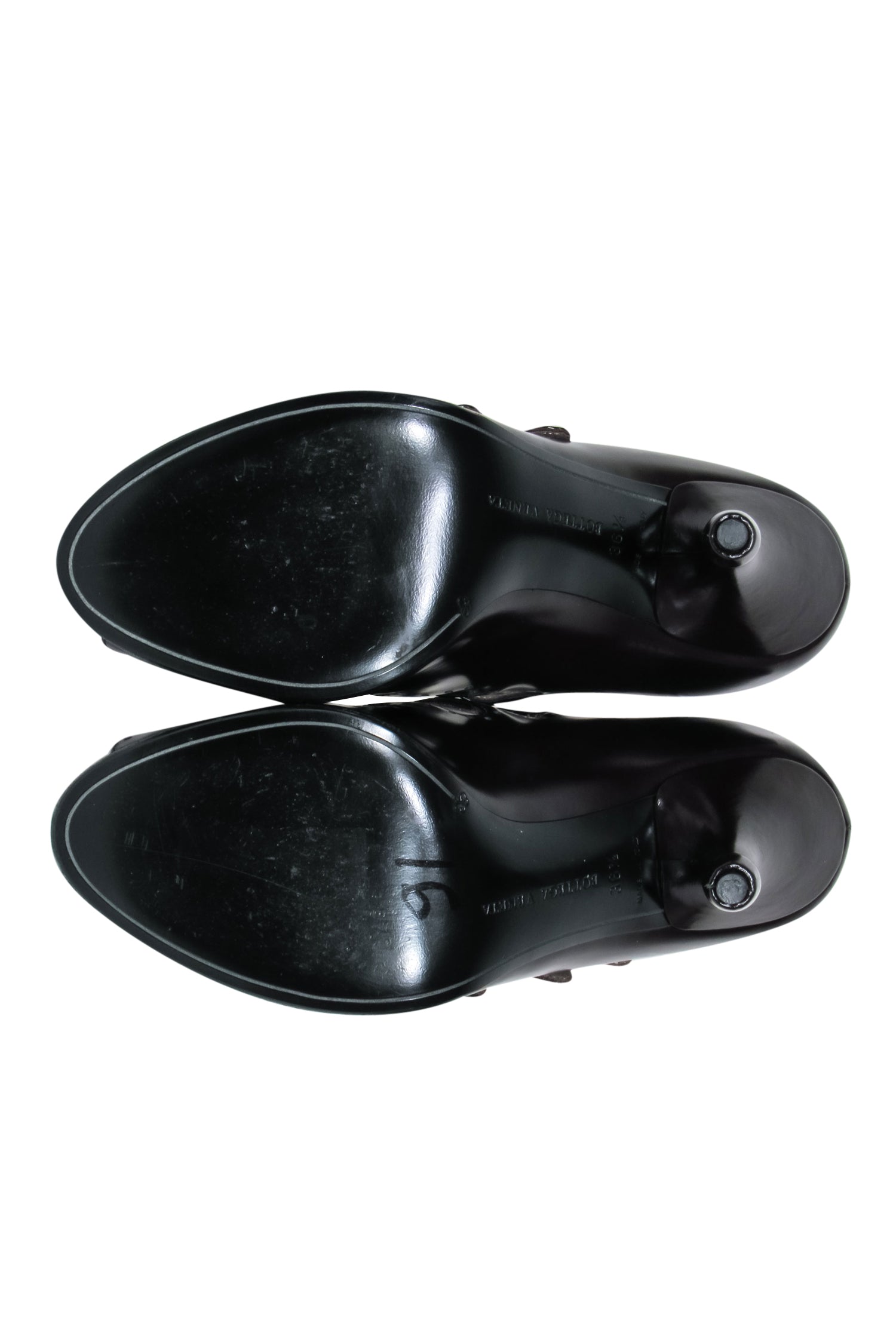 Bottega Veneta's Stunning Brown Leather Peep Toe Pumps with Triple Buckle Straps - Size 6.5