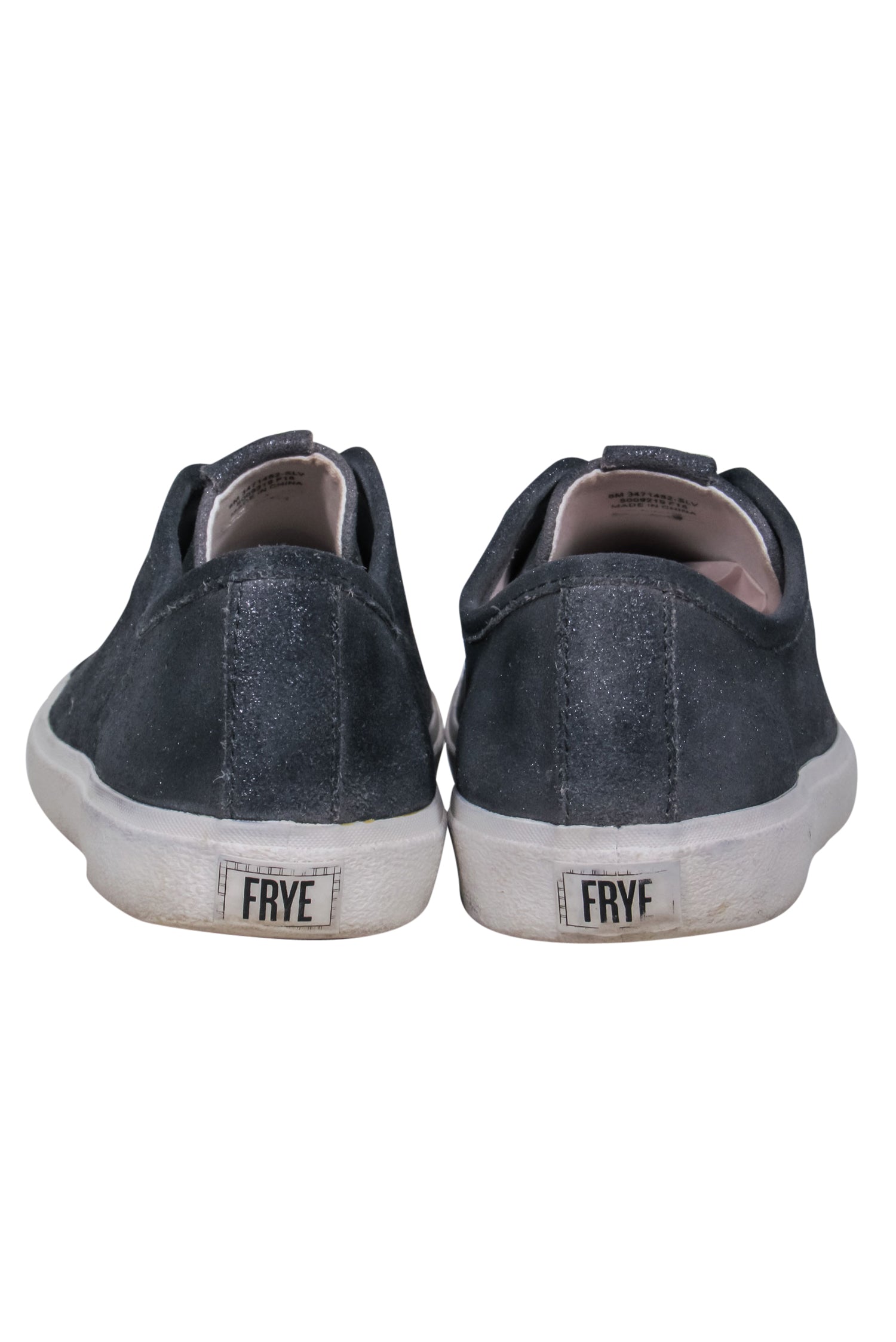 Frye's Stunning Grey Sparkly Leather Low-Top Sneakers - Size 8