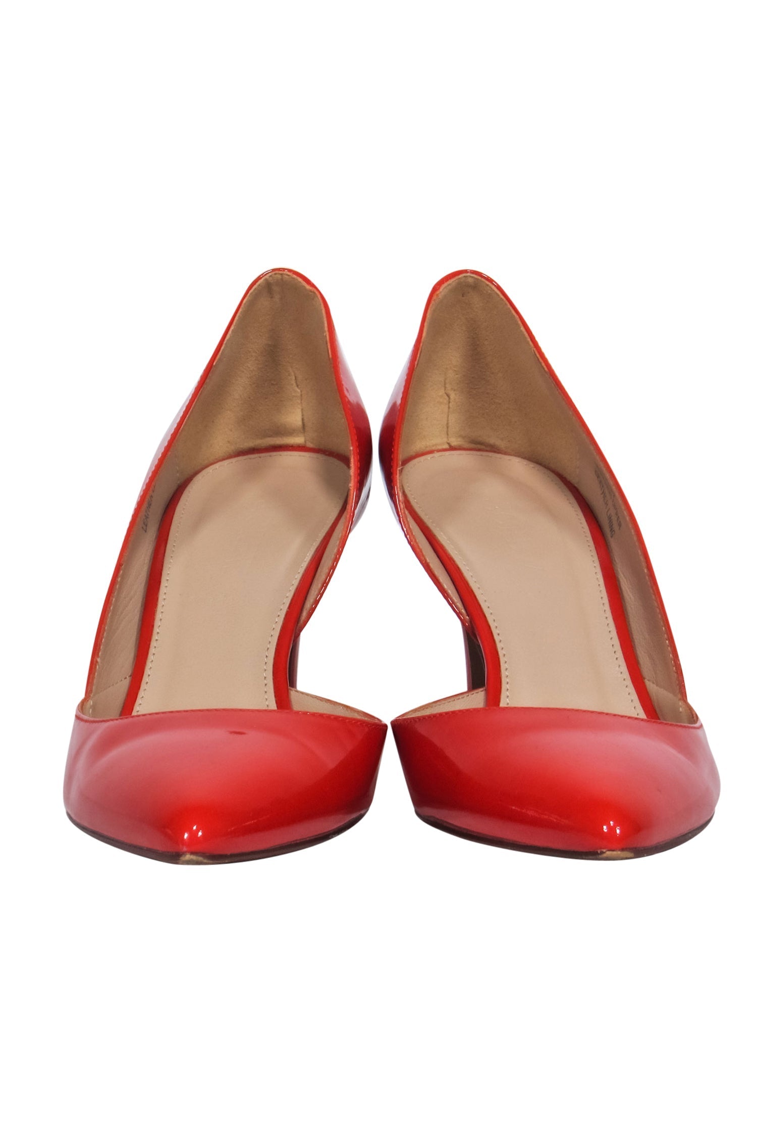 J.Crew Burnt Orange Patent D'Orsay Pointed Toe Heels - Size 7