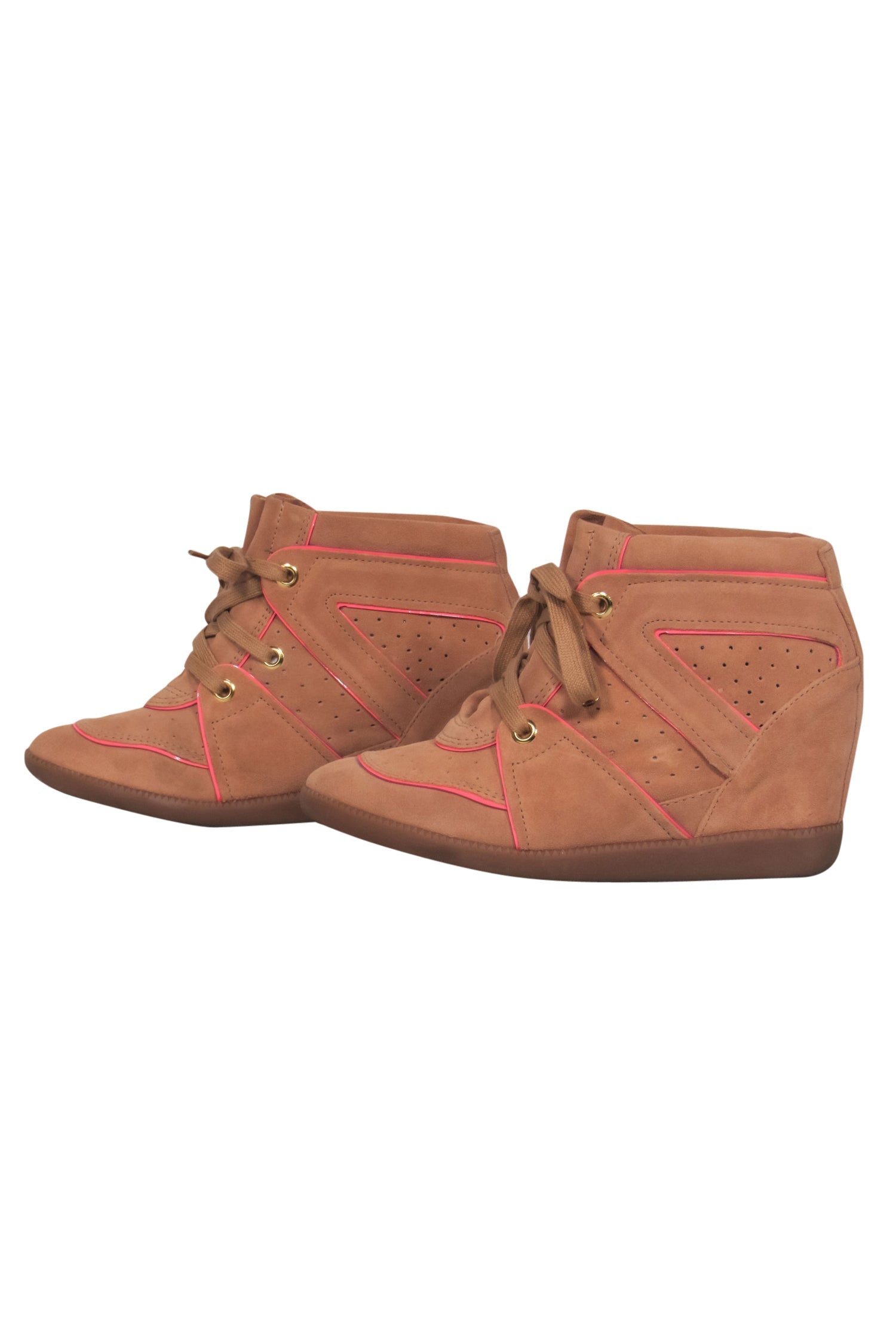 Schutz Tan Saint Bridget Suede High-Top Sneakers - Size 9, Trendy Footwear!