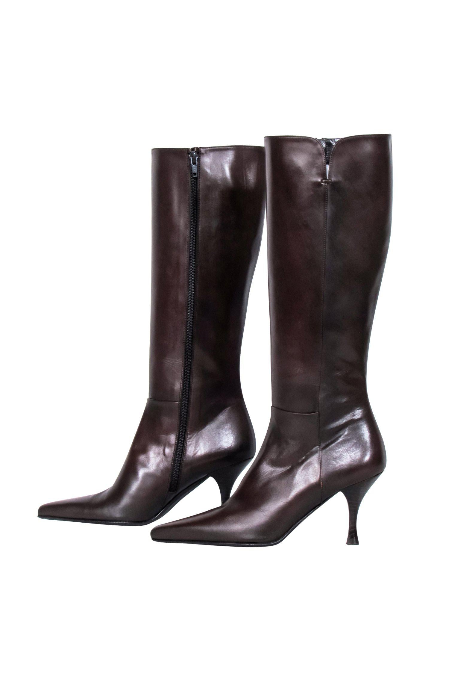 Stuart Weitzman Bonjour Heeled Knee - High Boots in Gorgeous Brown, Size 6
