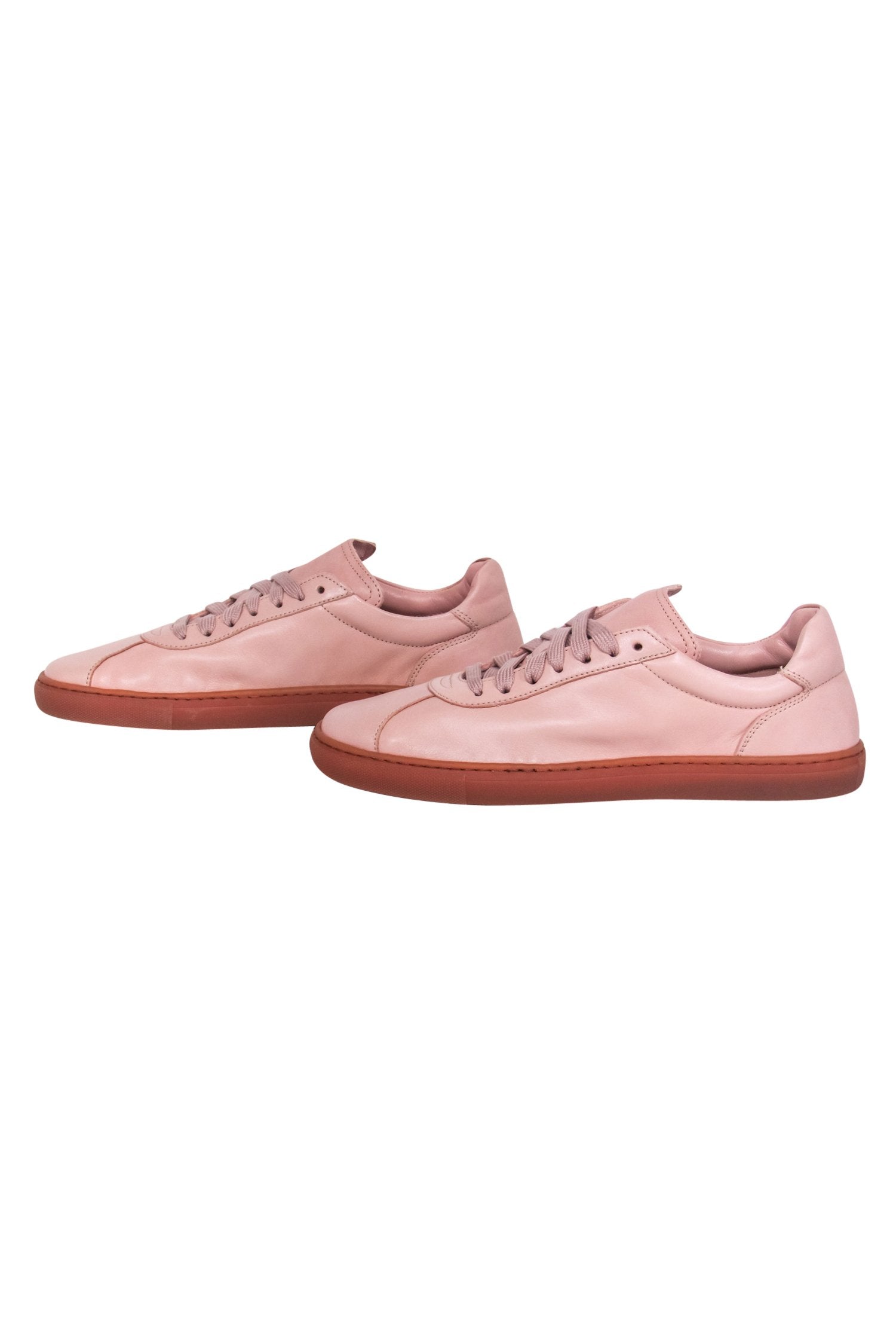 M. Gemi Blush Pink Leather Lace - Up Sneakers for Fashion - Forward Ladies, Size 8