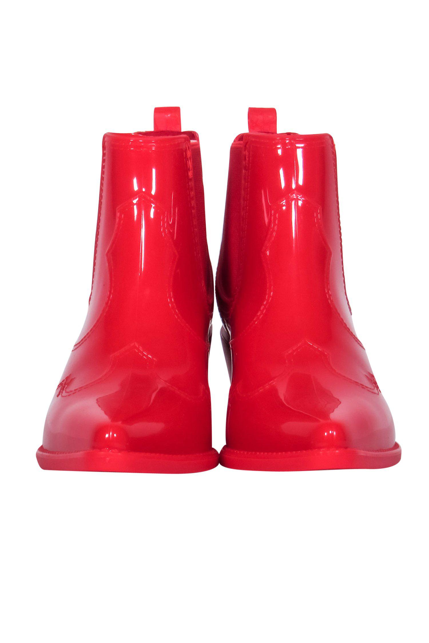 Sam Edelman's Bold Red Western-Style Short Heel Rain Boots - Size 6
