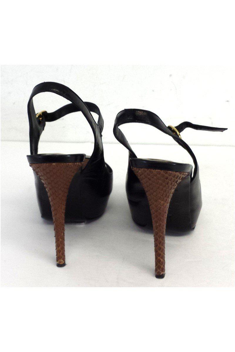 Barbara Bui's Stunning Black Leather Peep Toe Slingbacks - Size 9