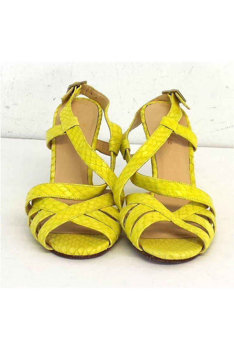 Kate Spade Lime Yellow Snakeskin Leather Wedges - Size 5 - Irresistible Style!