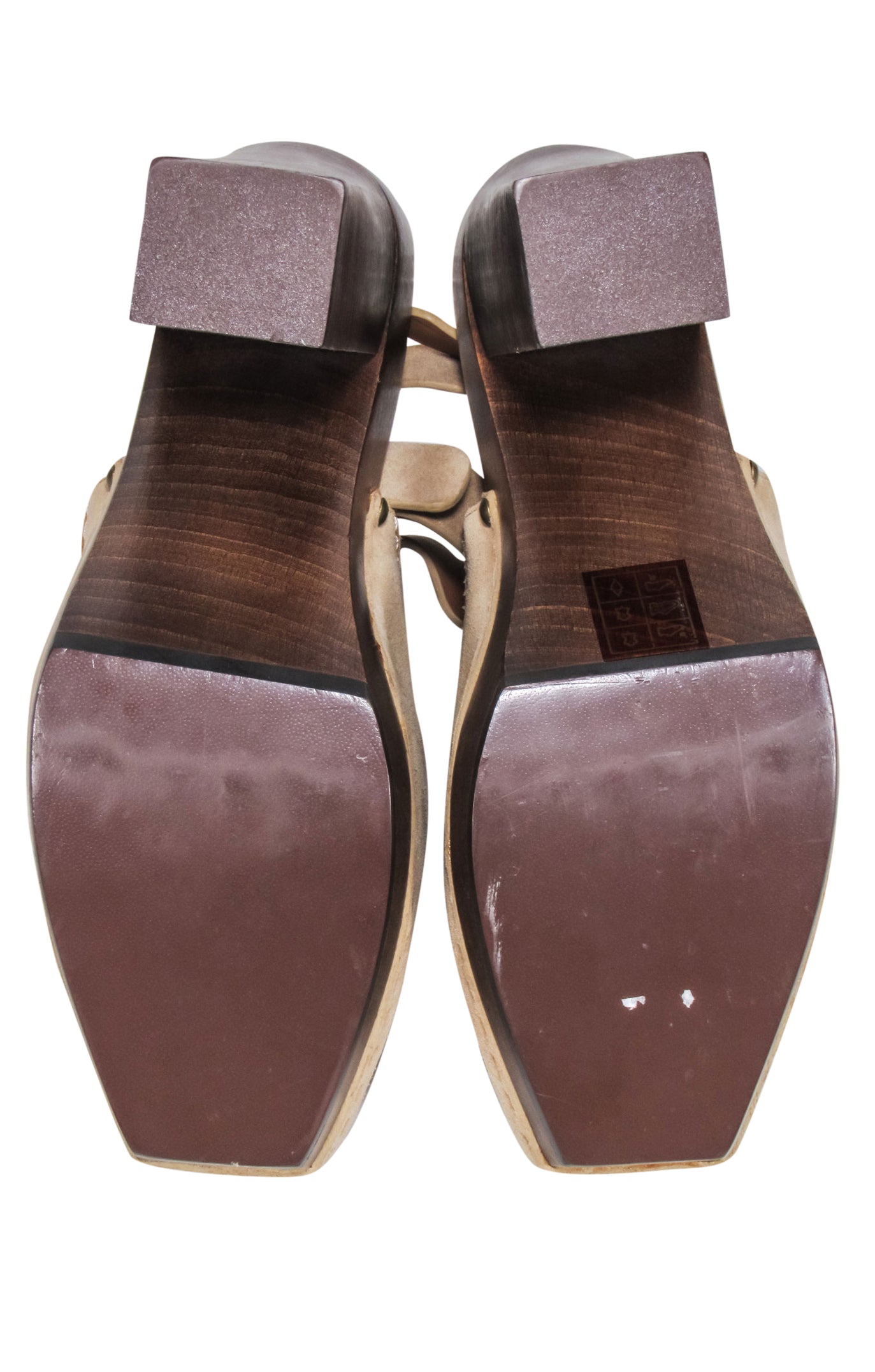 See by Chloe's Irresistible Beige Suede Platform Clog Pumps - Size 7