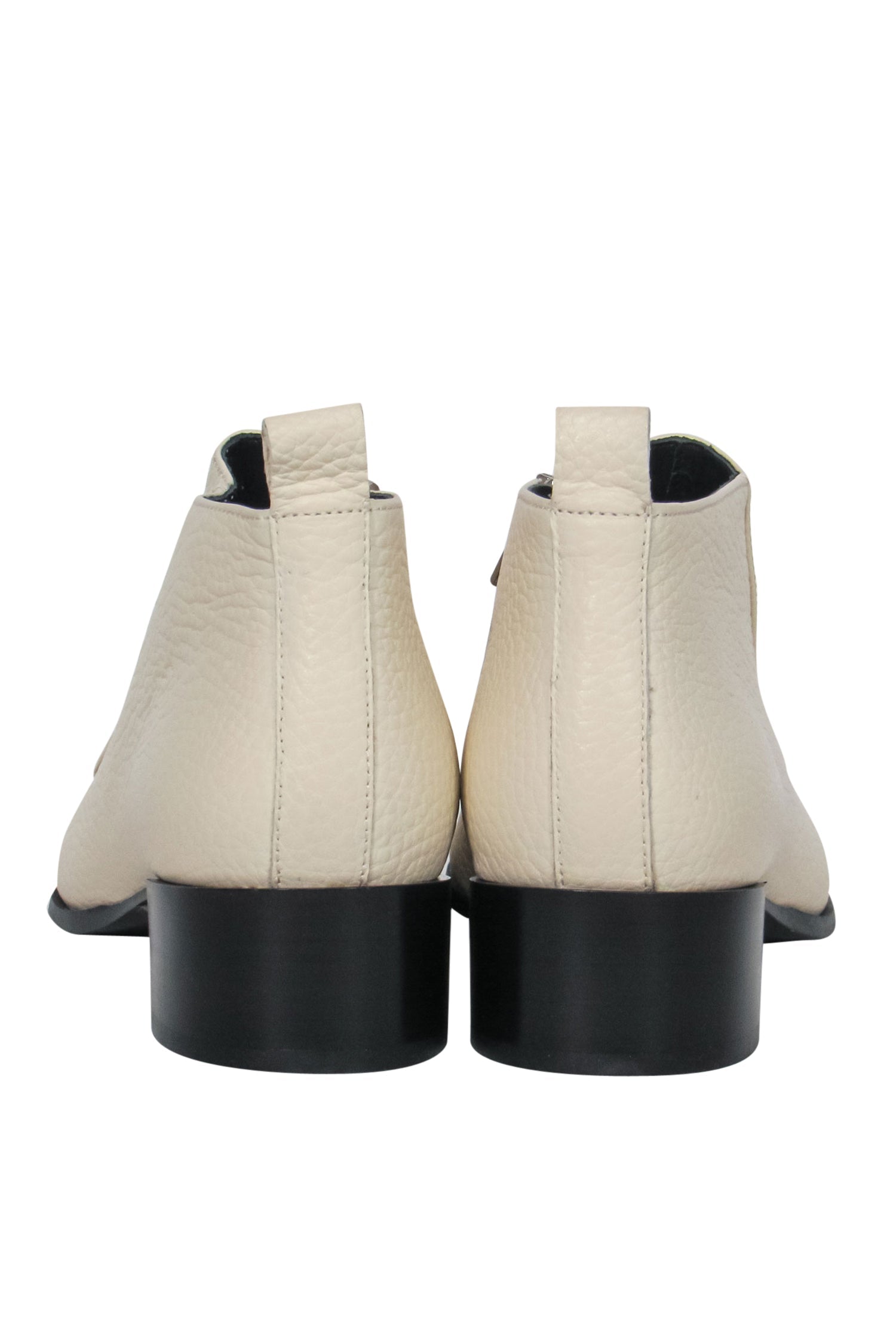 Everlane Ivory Leather Block Heel Ankle Booties - Size 8.5 - Chic Fall Essential