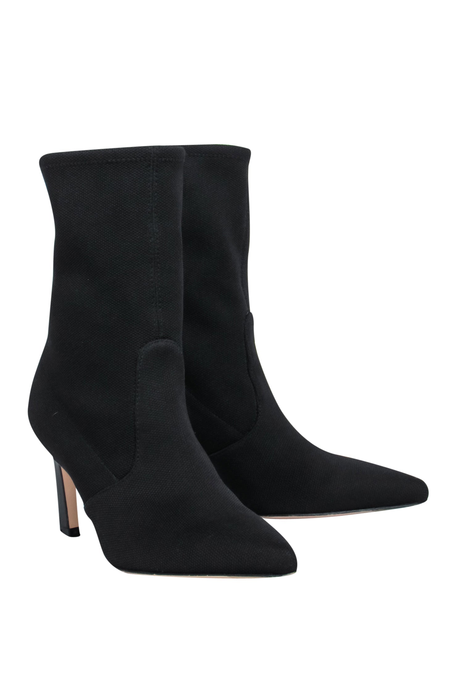 Stuart Weitzman Black Pointed Toe Heeled Sock Booties - Size 6.5 - A Must-Have for Stylish Nights Out