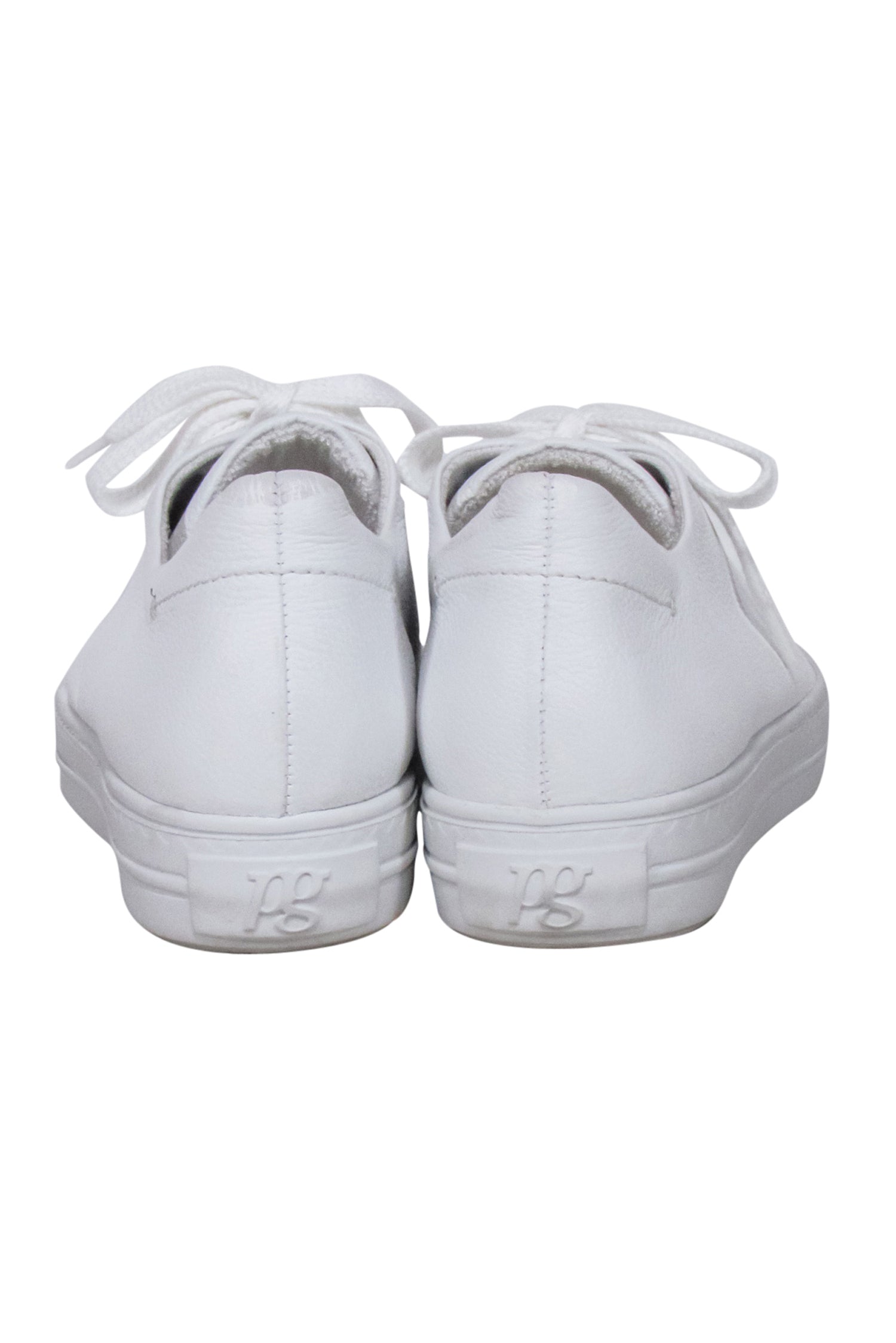 Paul Green White Pebbled Leather Lace - Up Summer Sneakers, Size 9.5