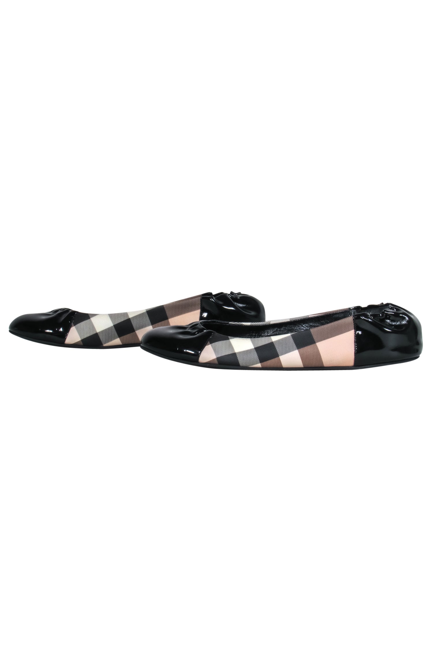 Gorgeous Burberry Tartan Ballet Flats in Black, Tan, Red & White - Size 10