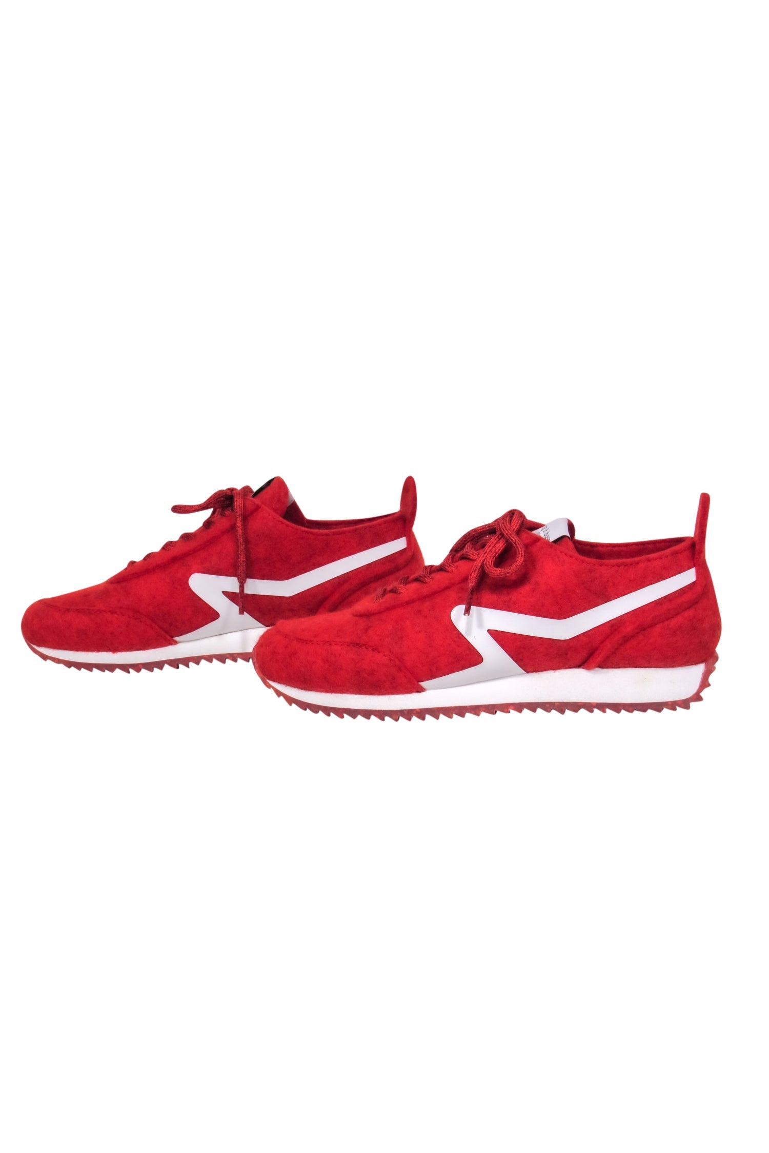 Rag & Bone - Stunning Red Felt Lace - Up Sneakers Size 8.5