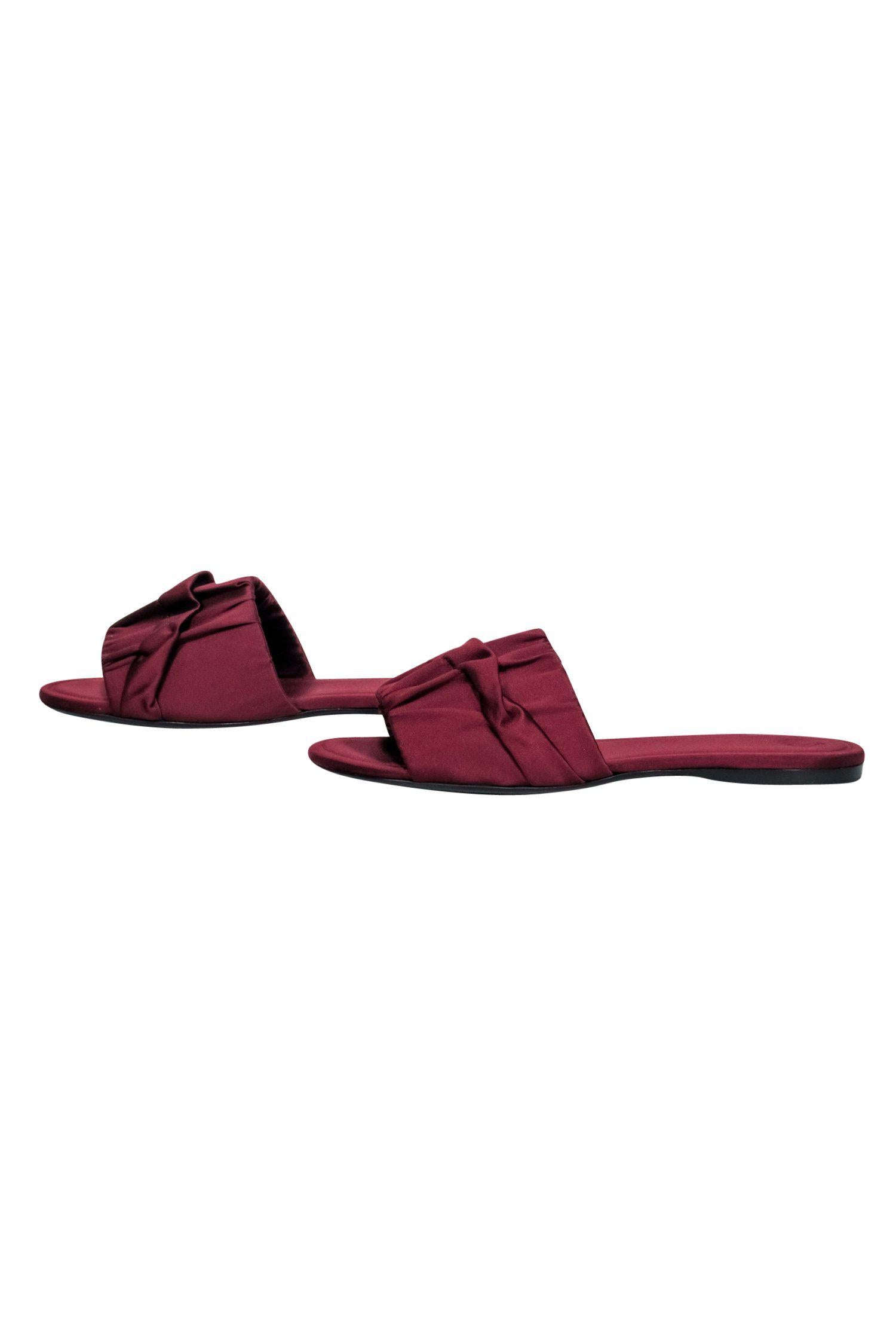 The Row - Stunning Oxblood Satin Ellen Slide Sandals in Size 7