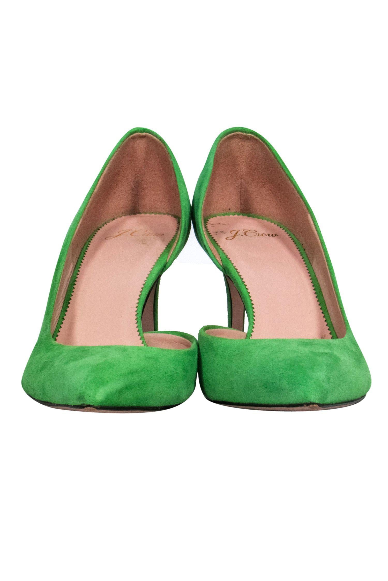 J.Crew Kelly Green Suede Pointed Toe Pumps - Size 9: A Fashion Must-Have!
