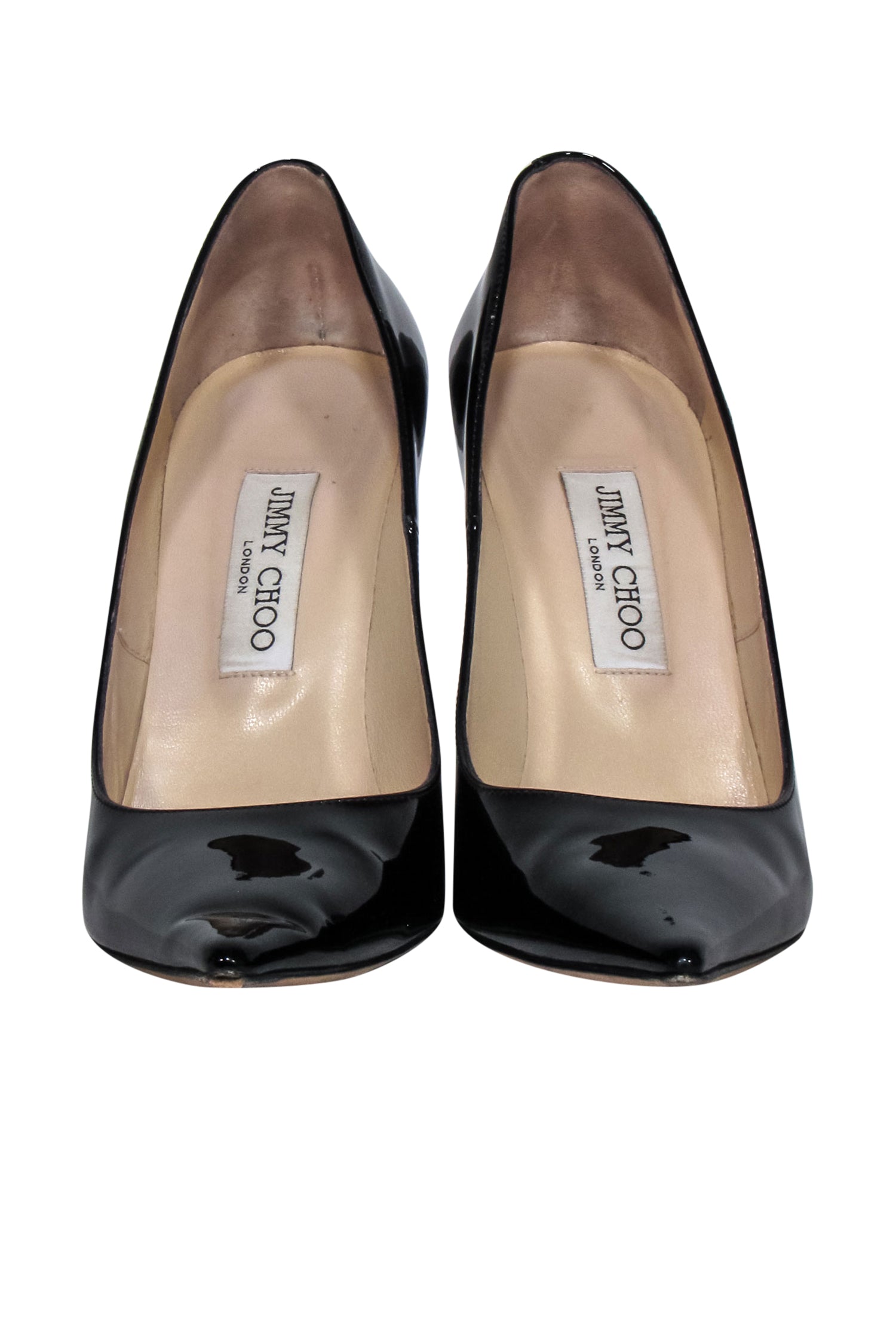 Jimmy Choo's Stunning Black Patent Leather Pointed Toe Pumps - Size 9