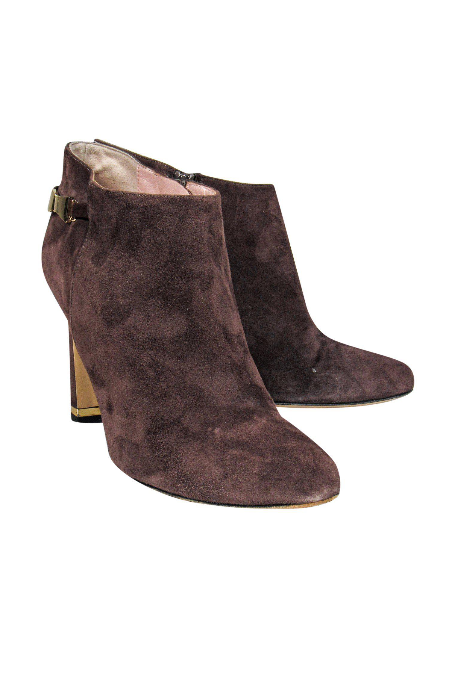 Kate Spade Brown Suede Heeled Booties - Size 10: Fall Fashion Must-Haves!