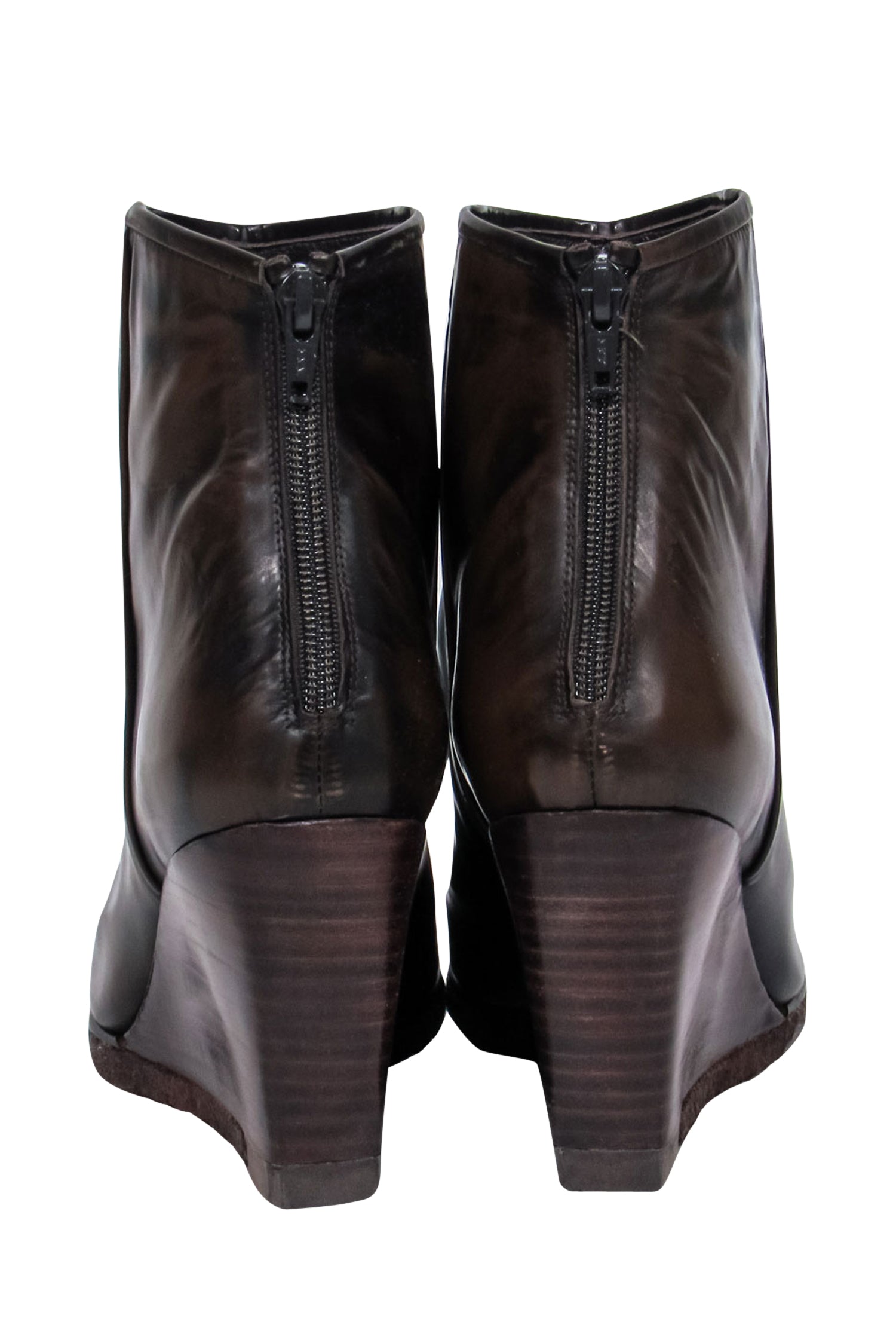Stuart Weitzman Walnut Marbled Leather Rho Ankle Booties - Size 9 - Elevate Your Fall Fashion!