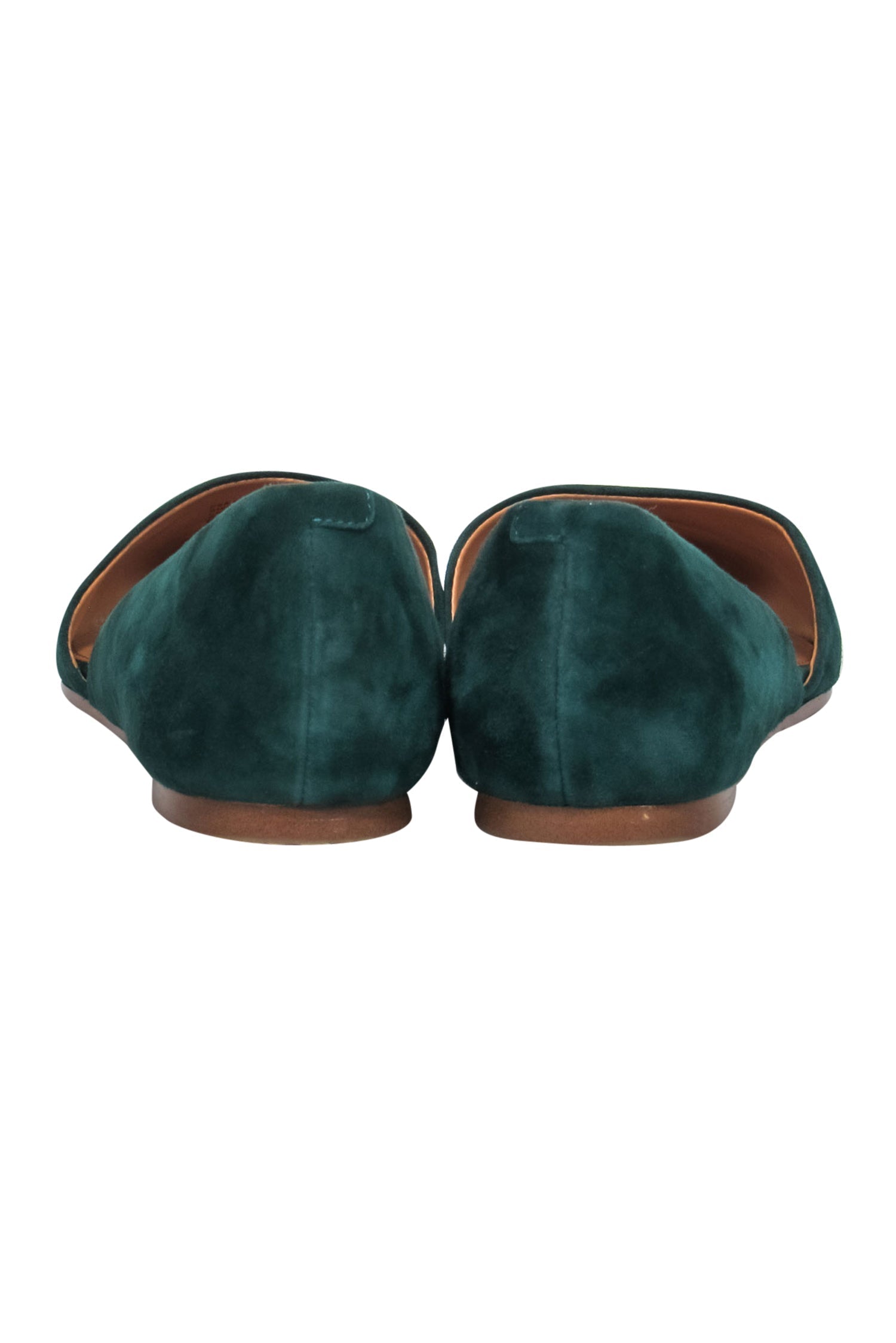 J.Crew Emerald Green Suede Cutout Pointed Toe Flats - Size 6.5 - Timeless Elegance