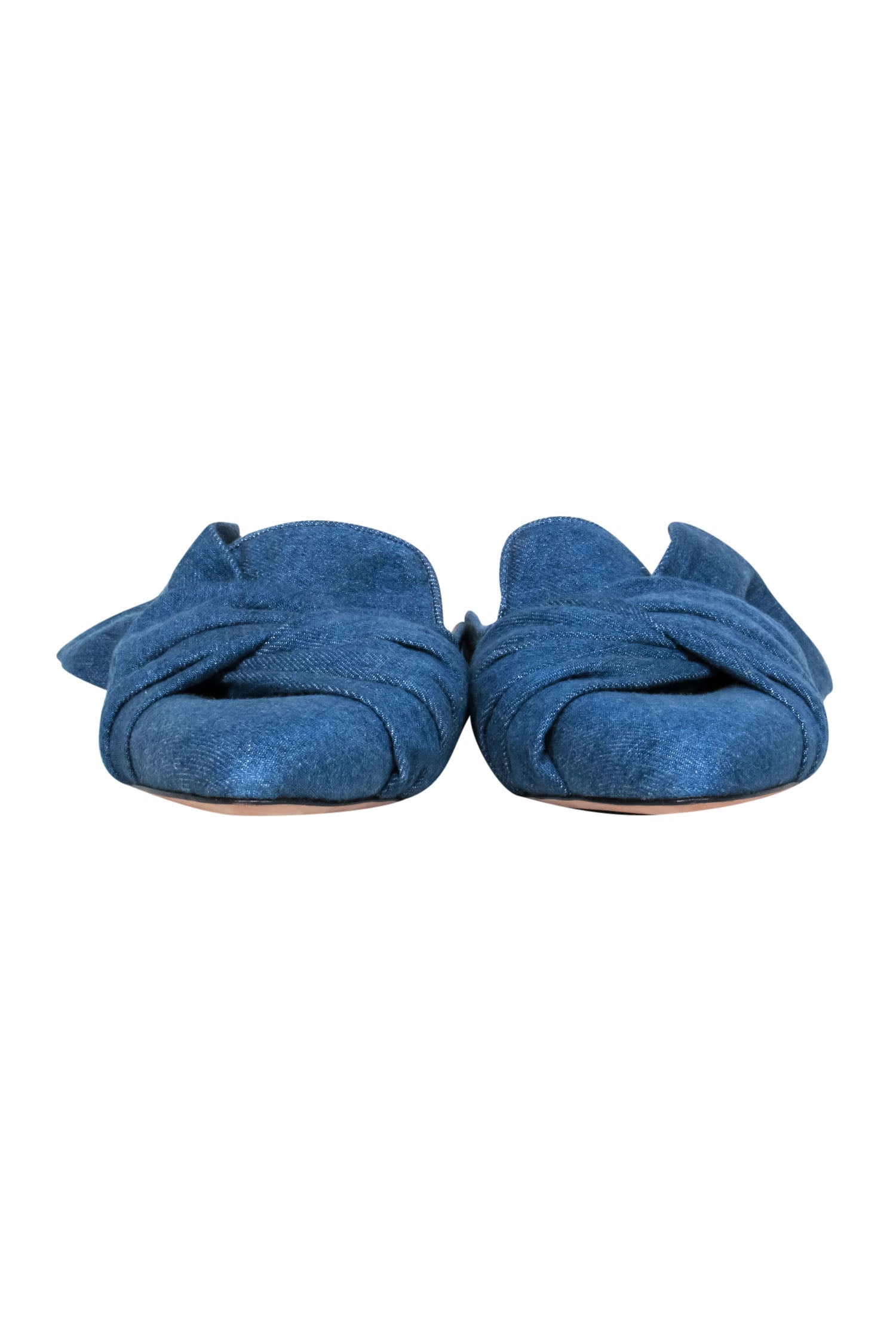 Veronica Beard's Stunning Blue Denim Chambray Pointed Toe Slip-On Mules - Size 8