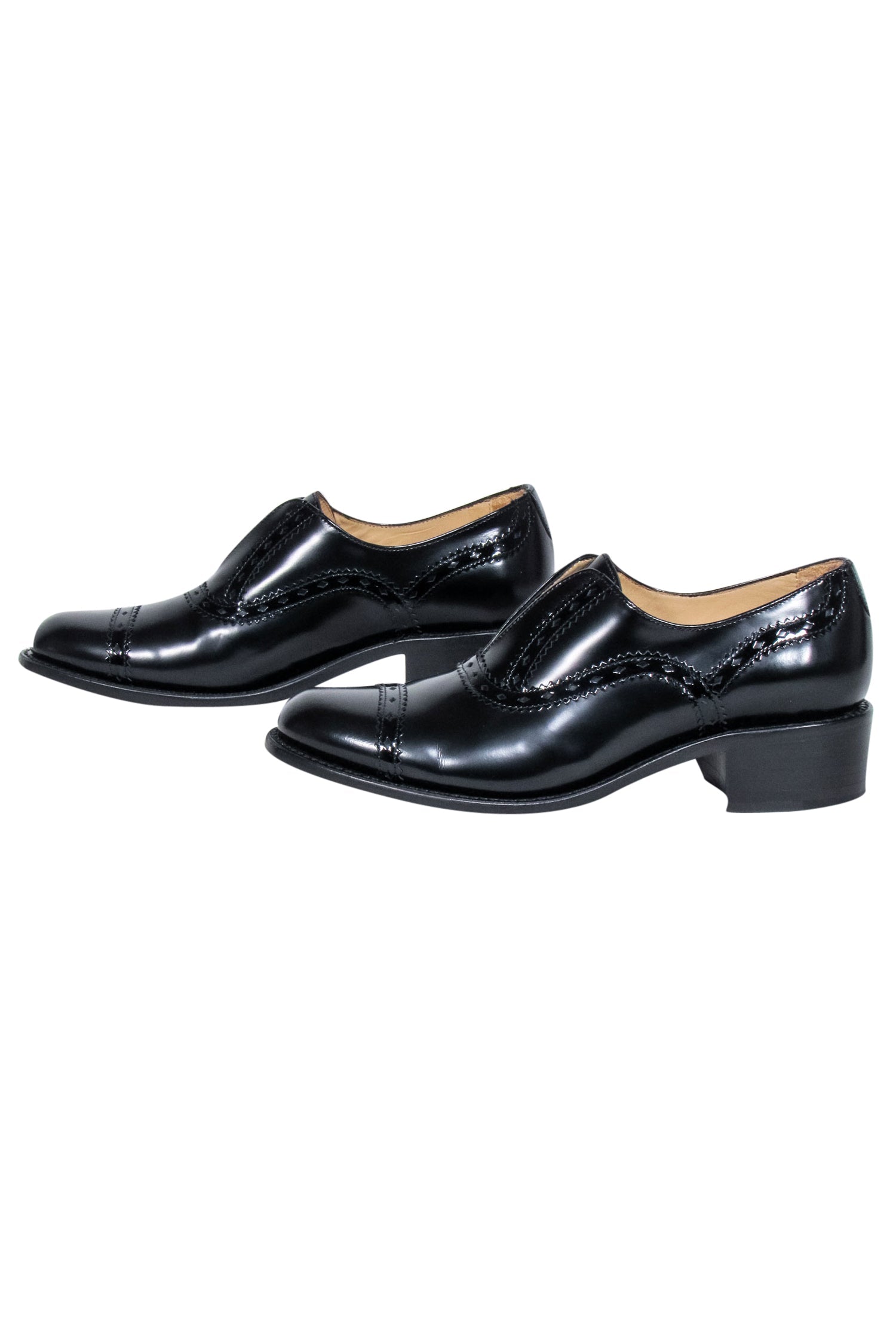 Angela Scott's Stylish Black Leather Oxford Shoes - Size 8.5