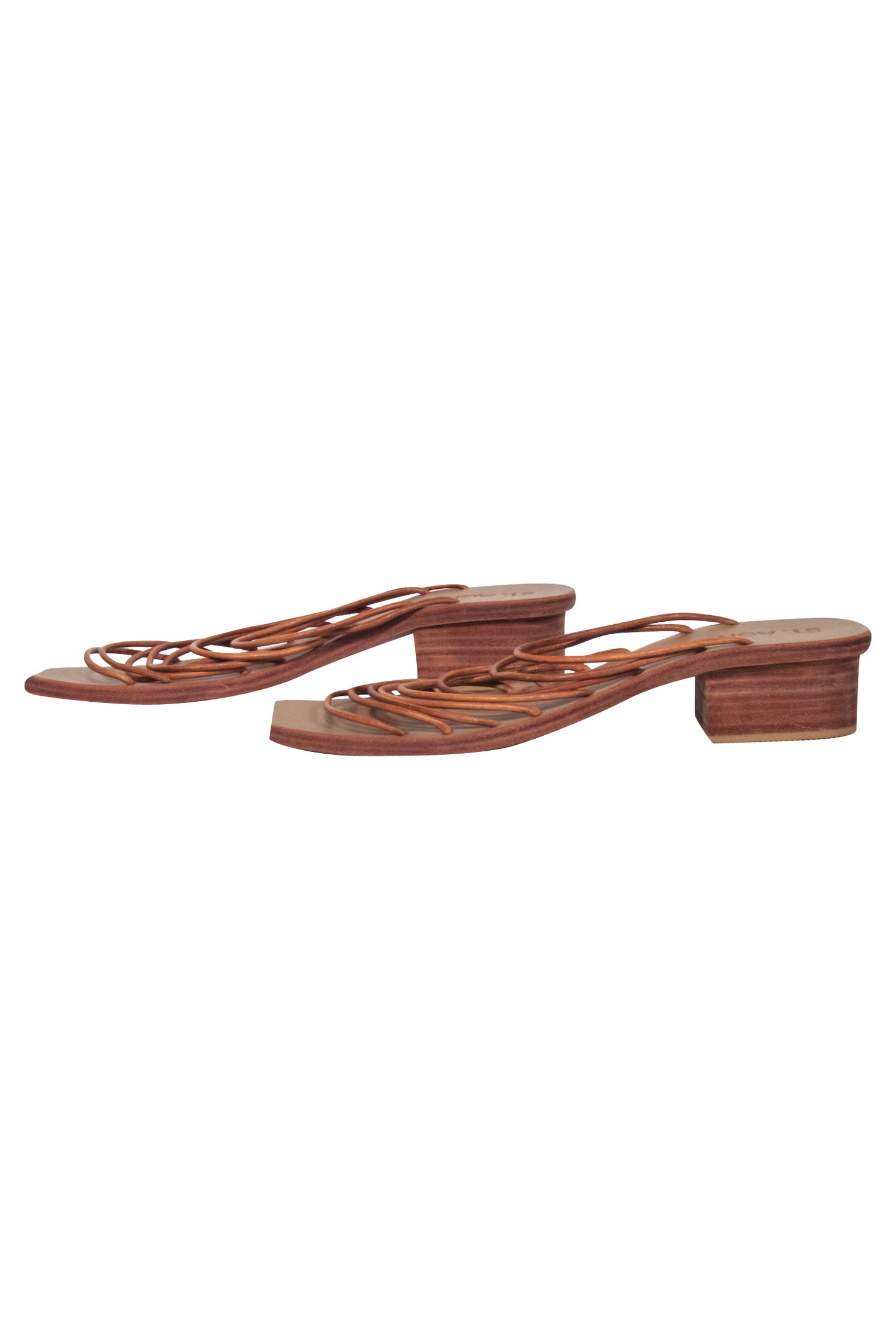 St. Agni Tan Low - Heel Strappy Sandals - Size 8