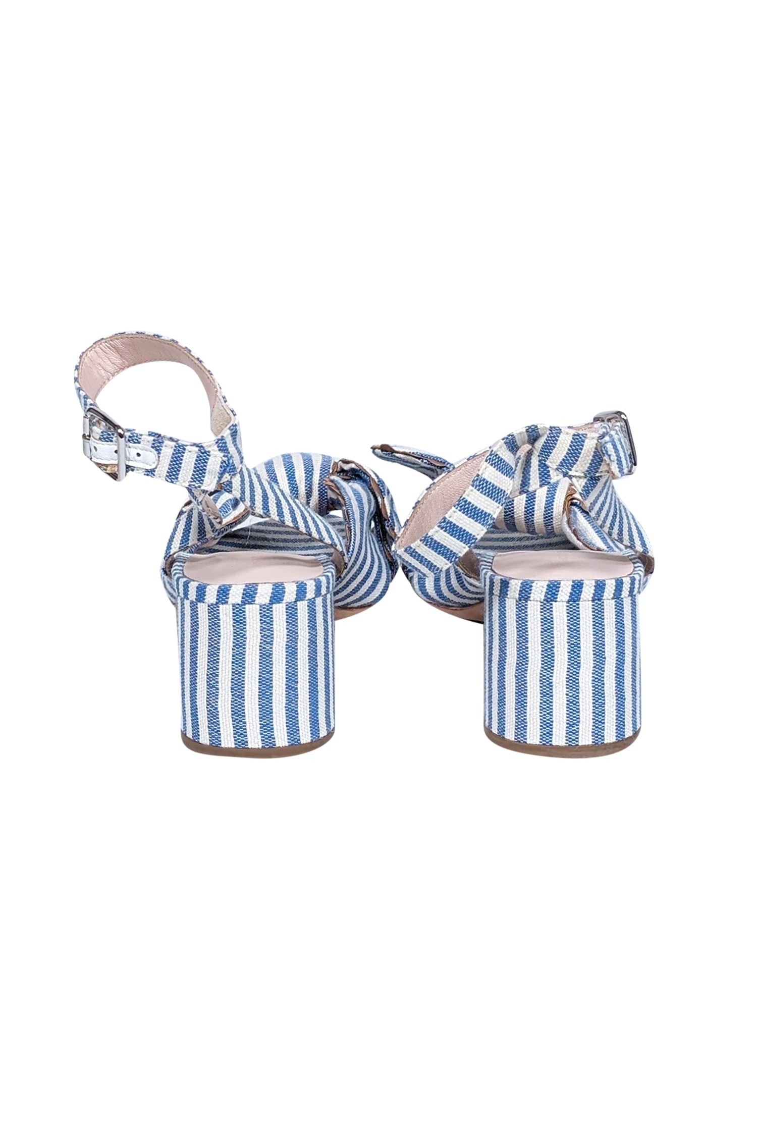 Loeffler Randall Blue & White Stripe Strappy Sandals - Size 10: Summer's Must-Have!
